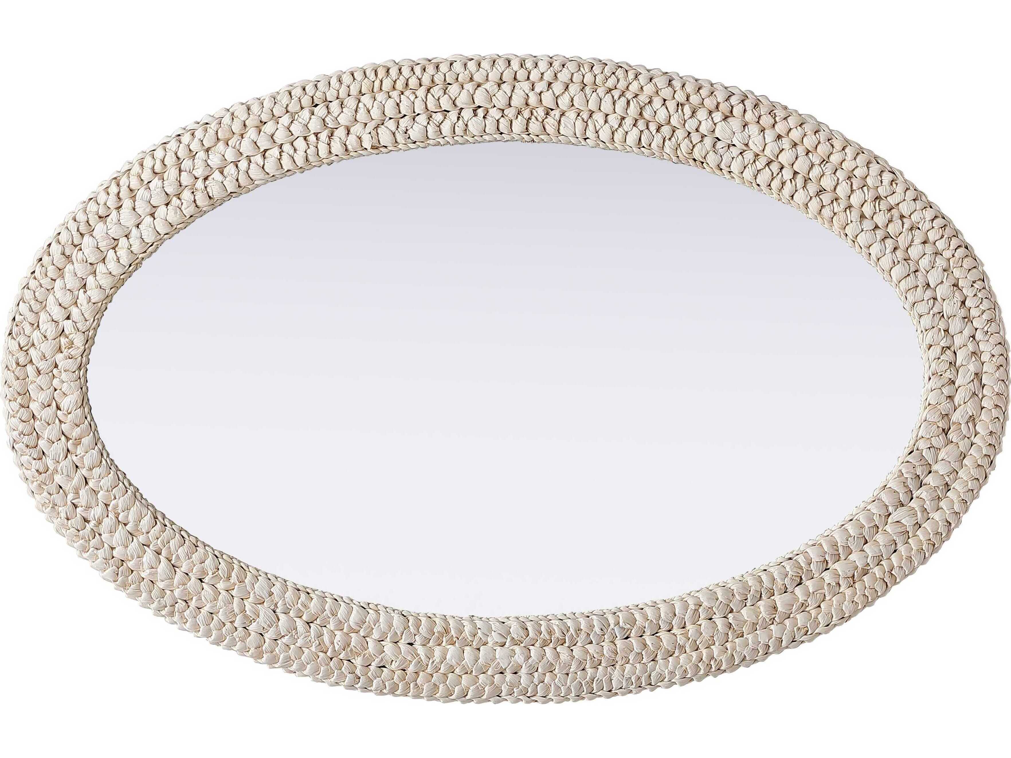 Elegant Lighting Marlowe Linen White Oval Wall Mirror