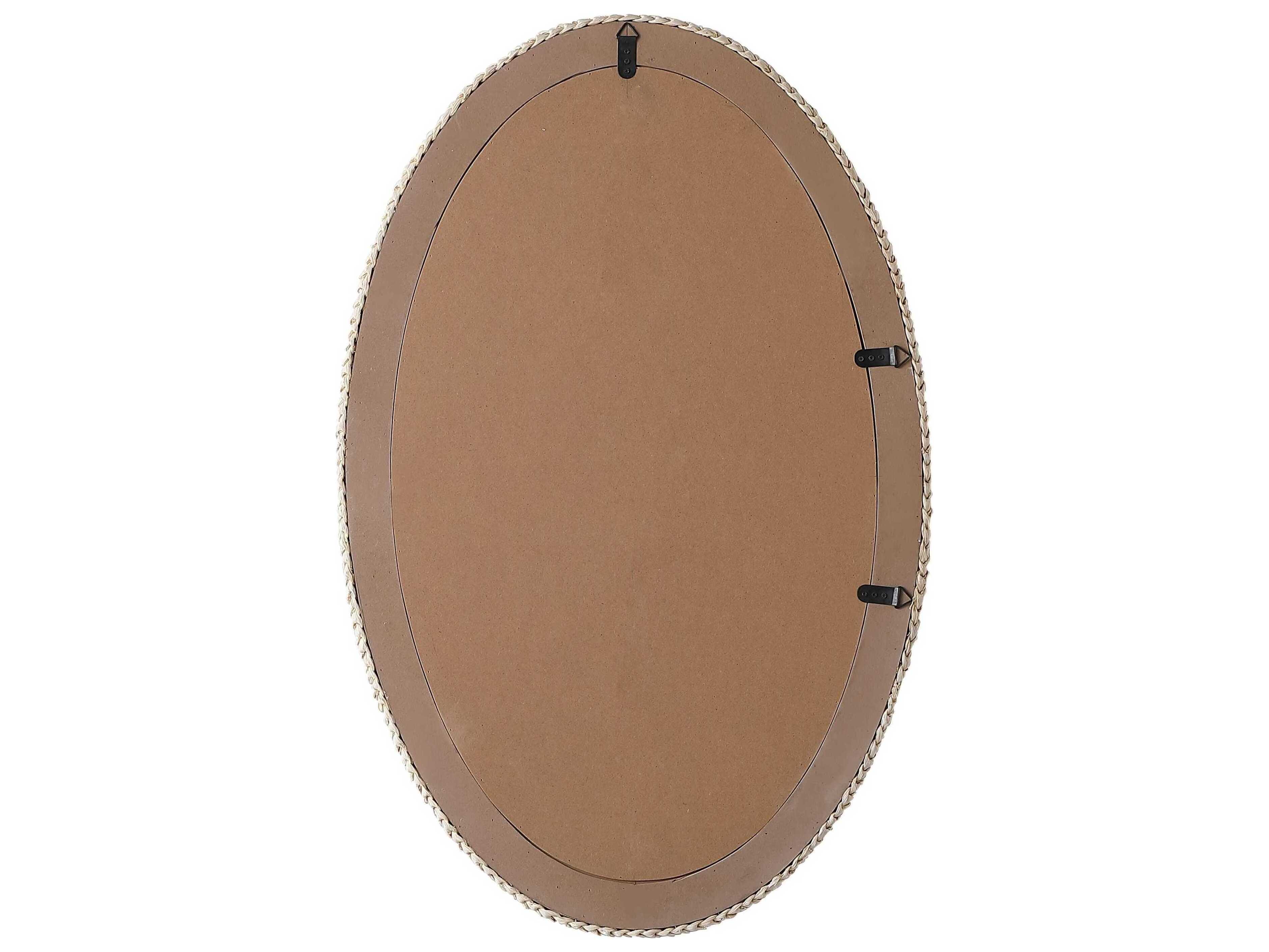 Elegant Lighting Marlowe Linen White Oval Wall Mirror