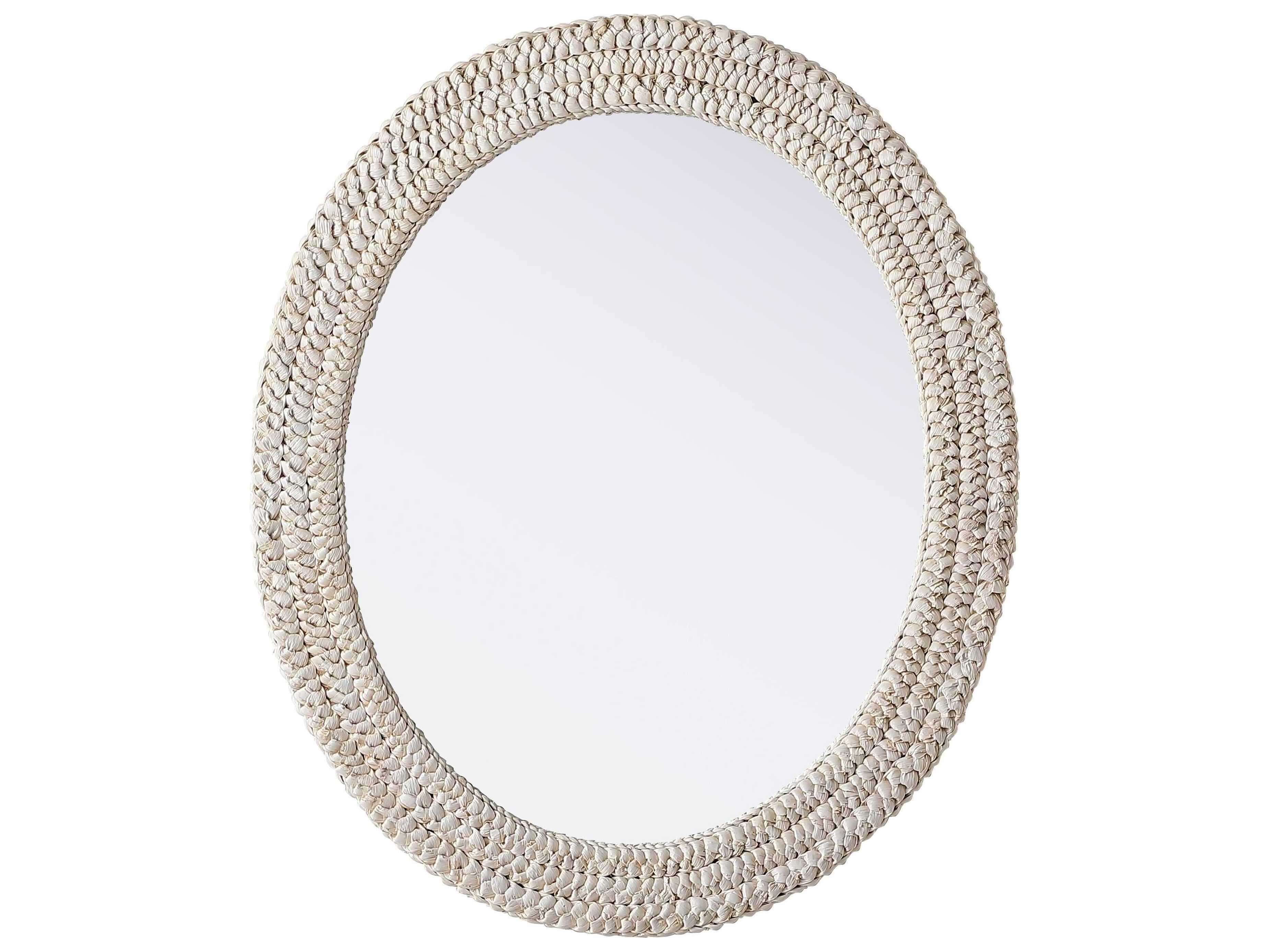 Elegant Lighting Marlowe Linen White Oval Wall Mirror