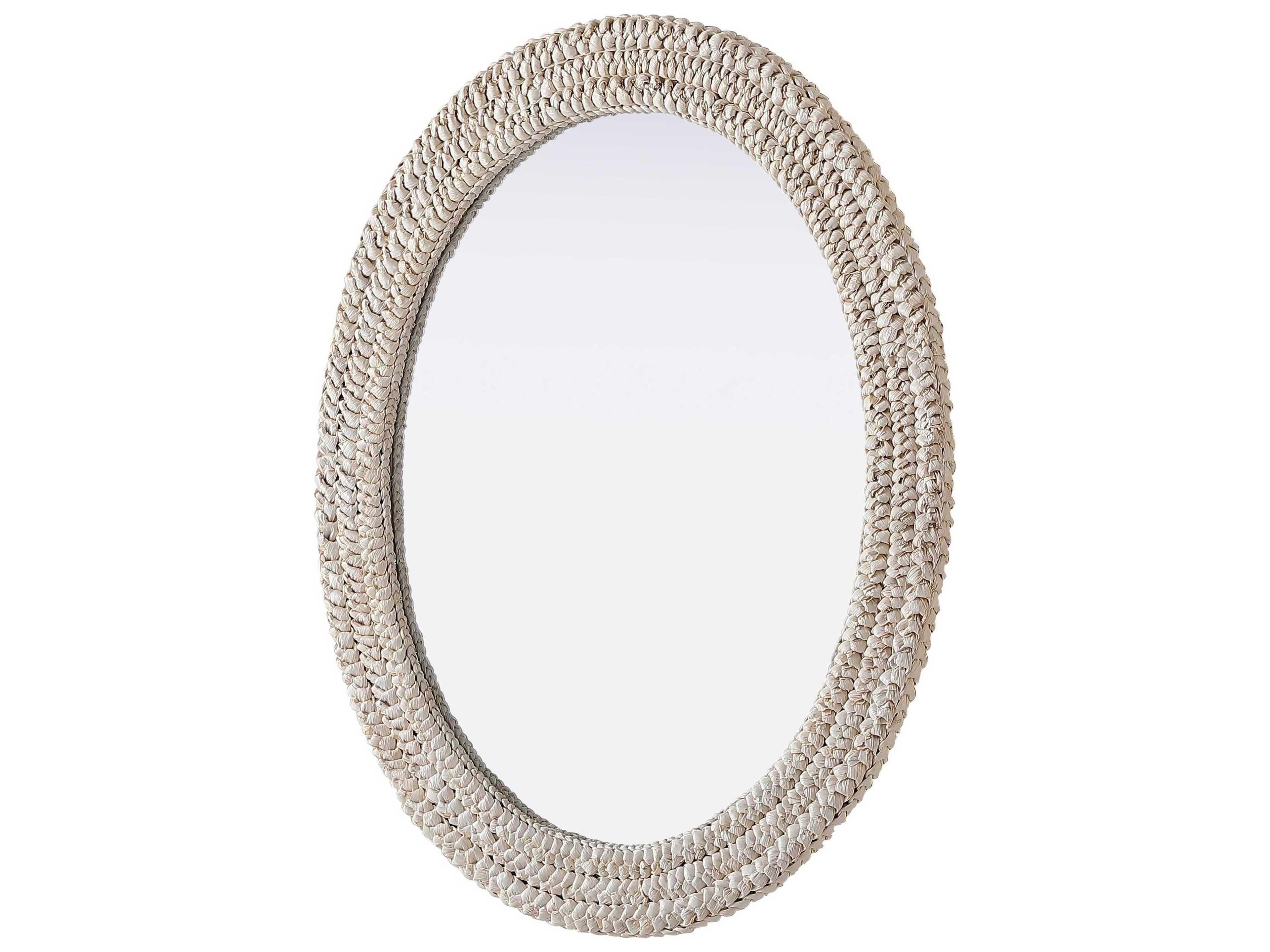 Elegant Lighting Marlowe Linen White Oval Wall Mirror