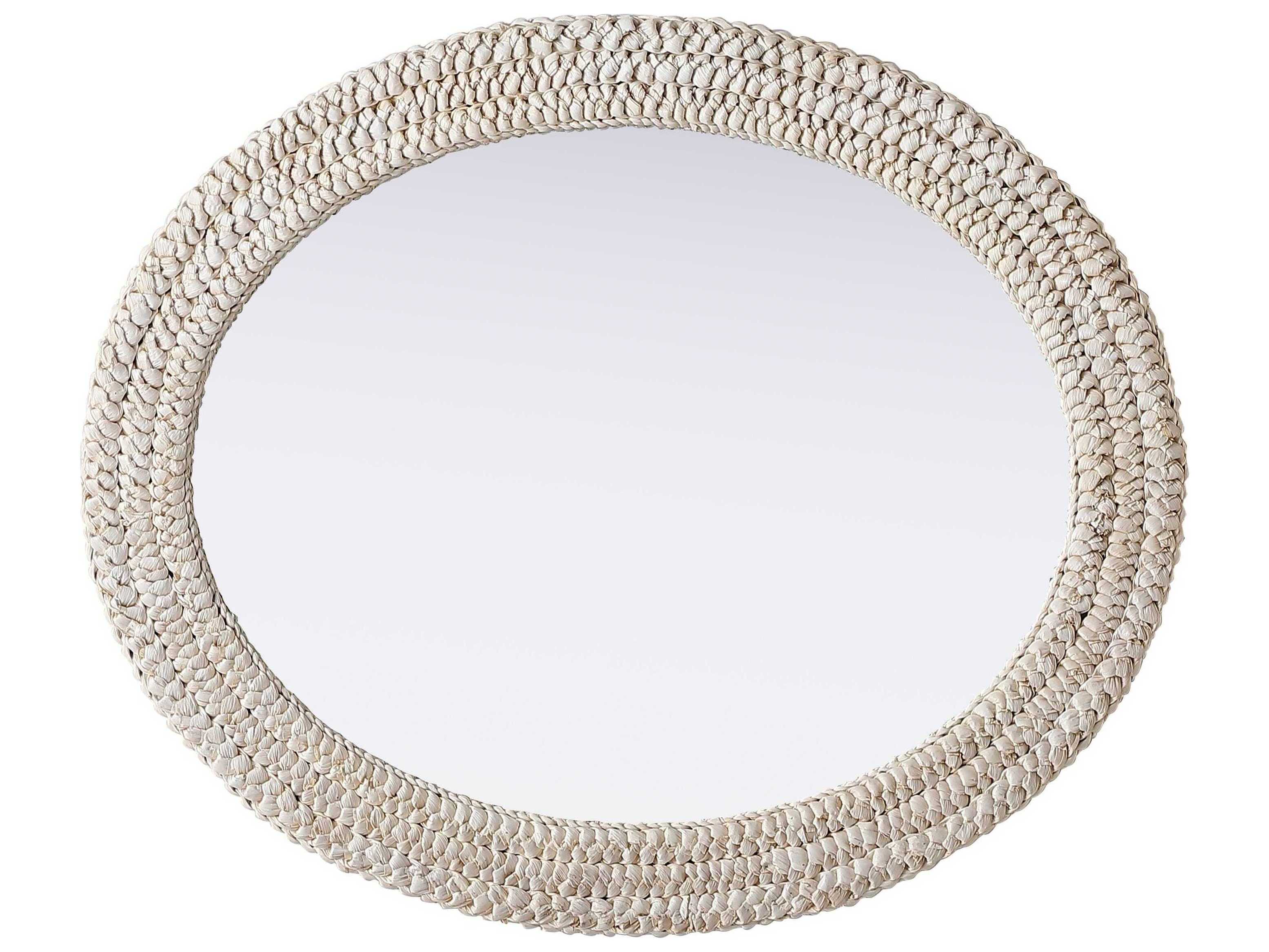 Elegant Lighting Marlowe Linen White Oval Wall Mirror