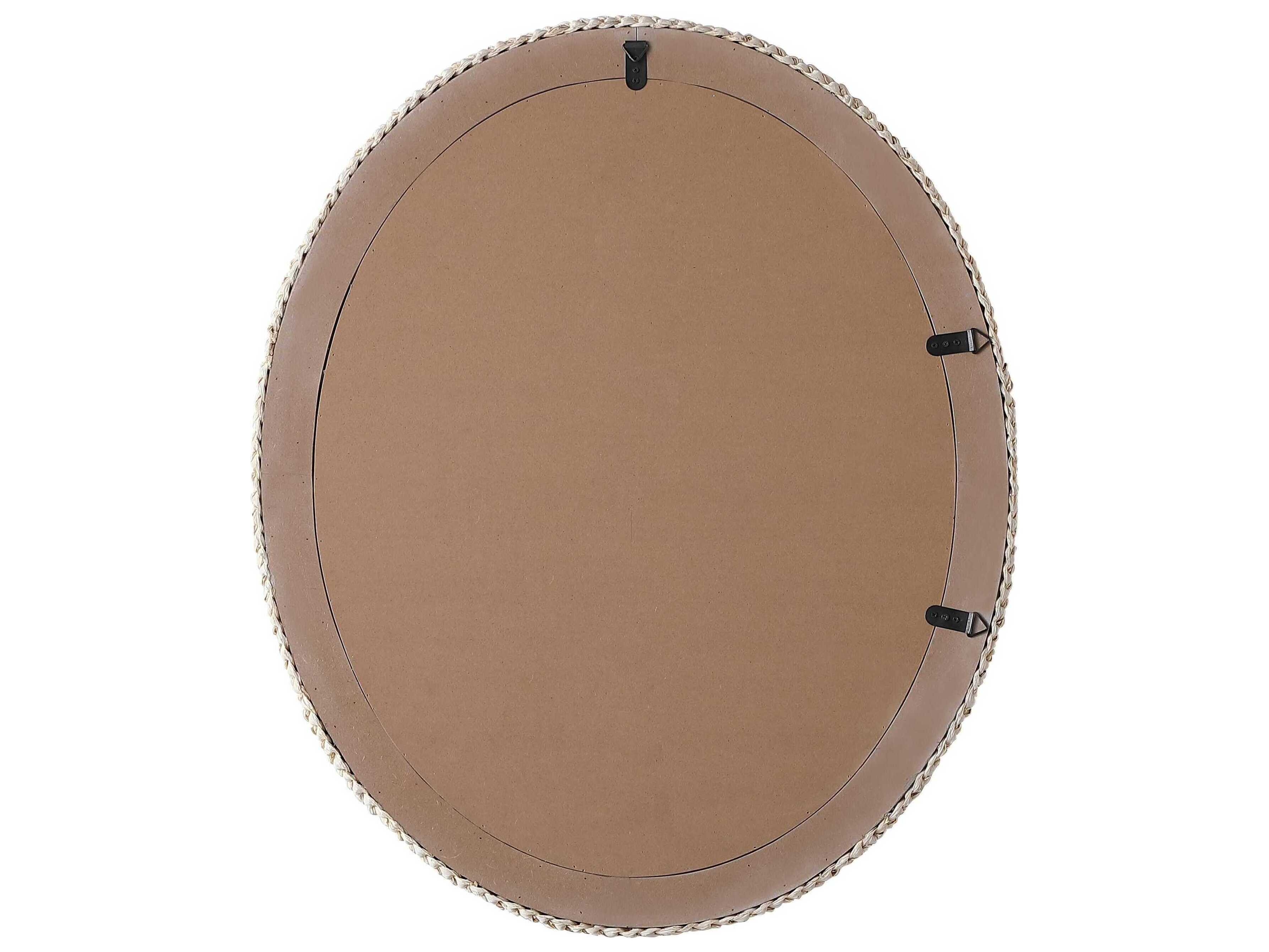 Elegant Lighting Marlowe Linen White Oval Wall Mirror