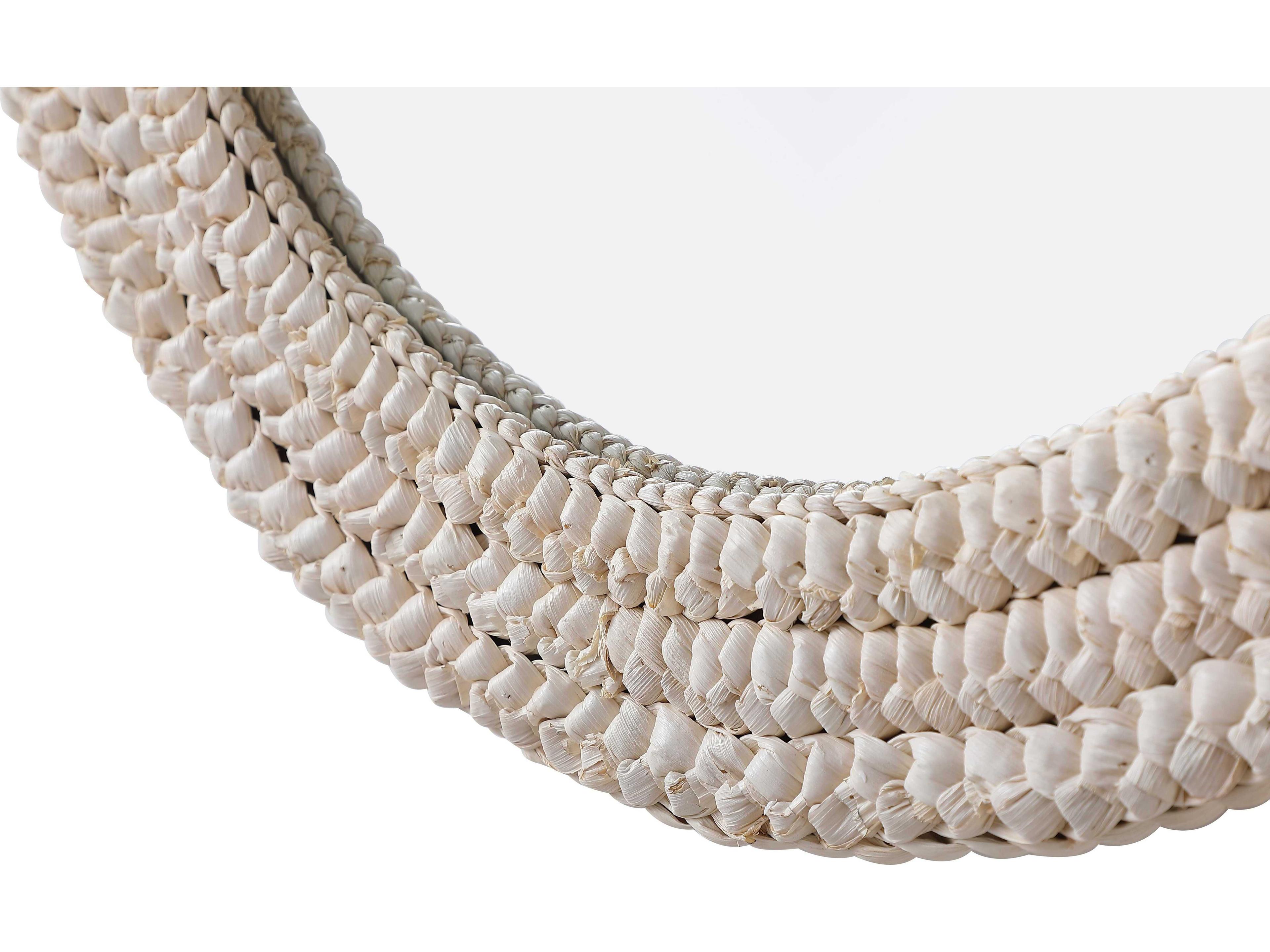 Elegant Lighting Marlowe Linen White Oval Wall Mirror