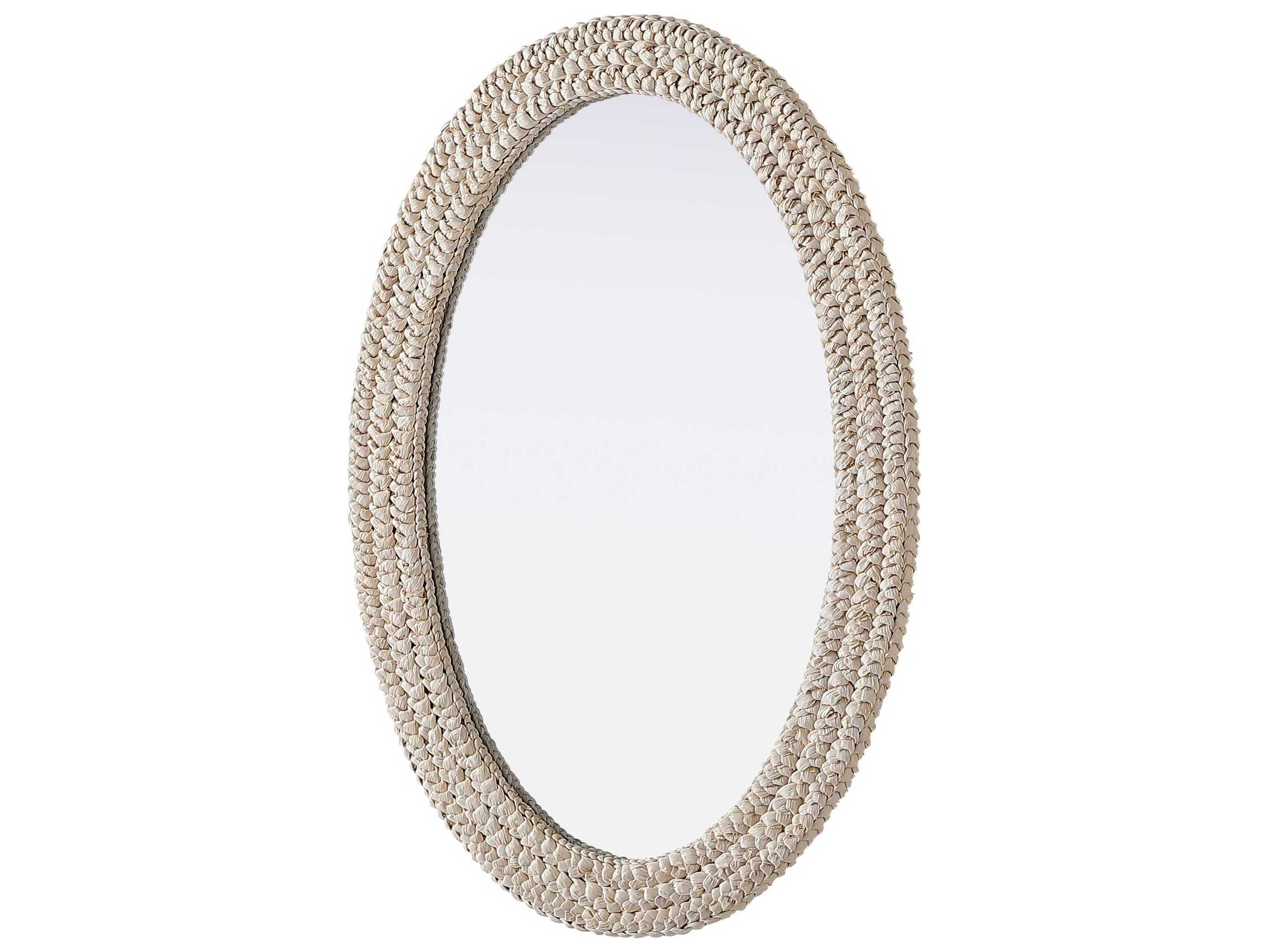 Elegant Lighting Marlowe Linen White Oval Wall Mirror