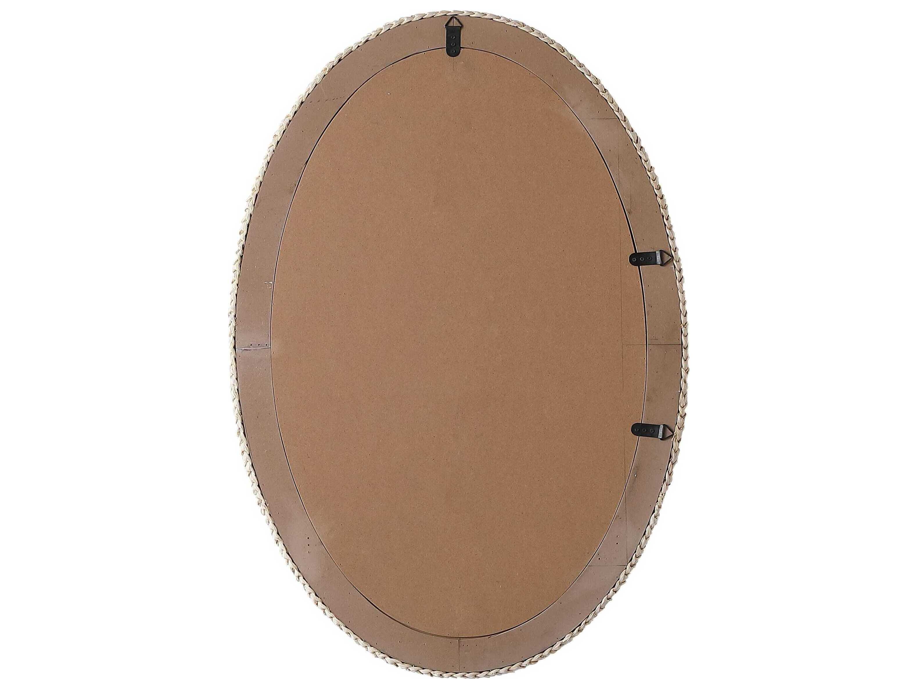 Elegant Lighting Marlowe Linen White Oval Wall Mirror