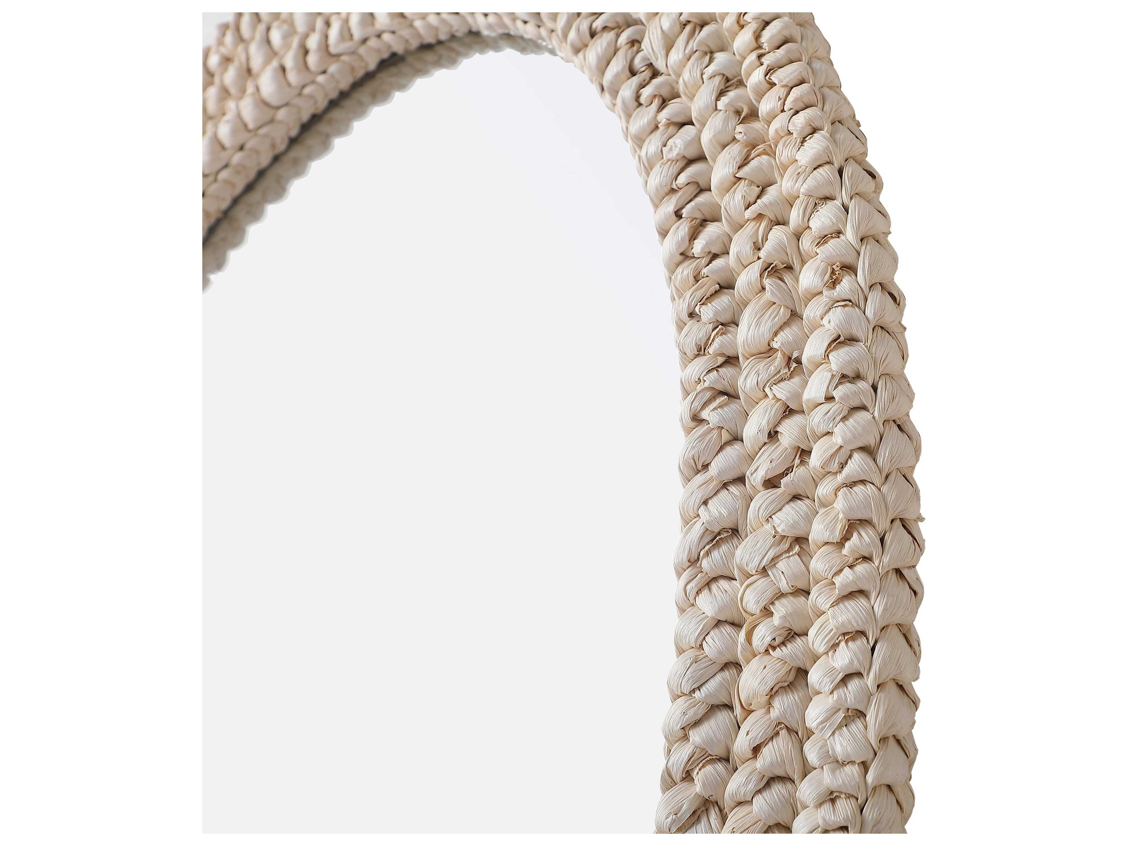 Elegant Lighting Marlowe Linen White Oval Wall Mirror