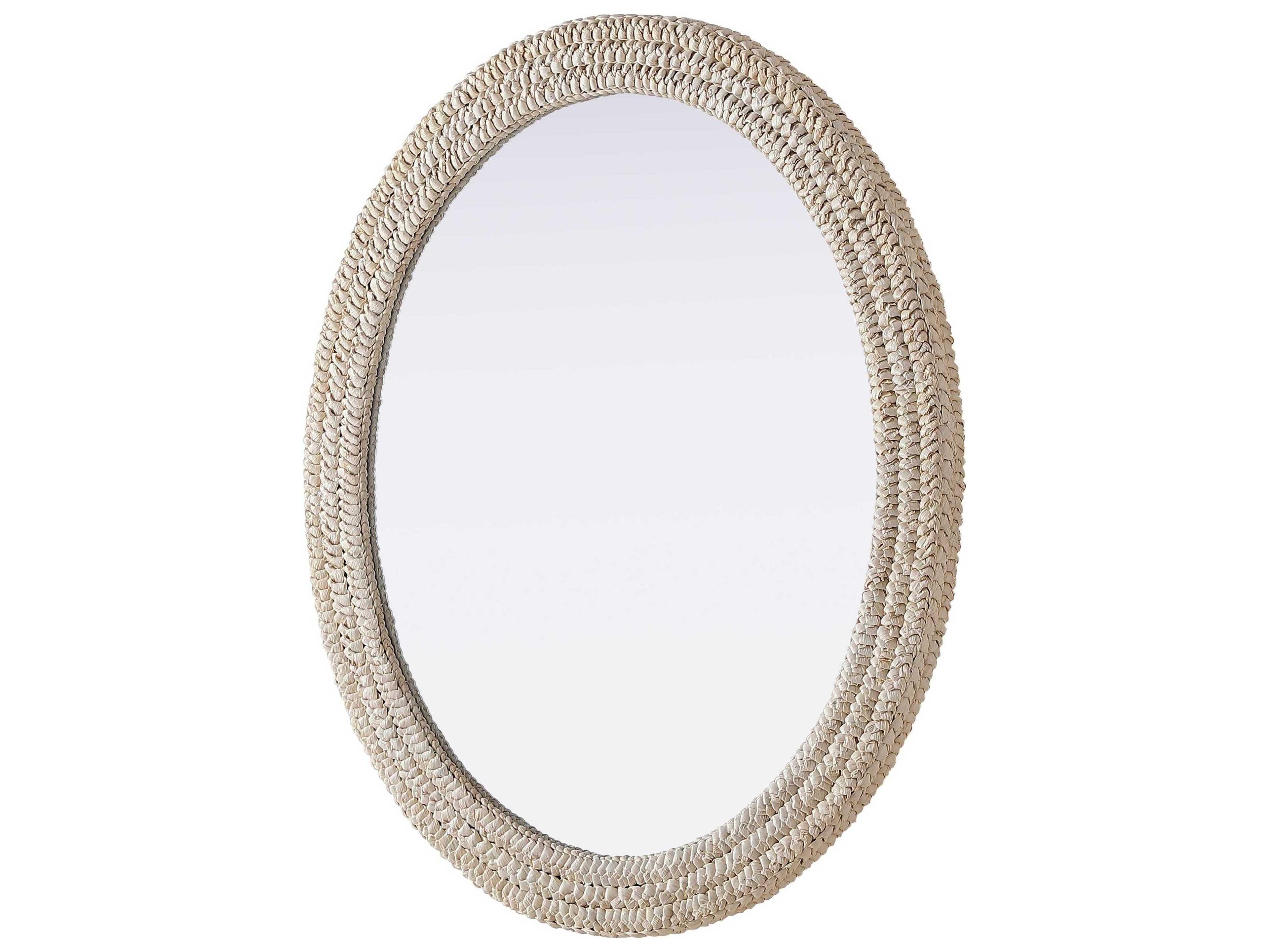 Elegant Lighting Marlowe Linen White Oval Wall Mirror