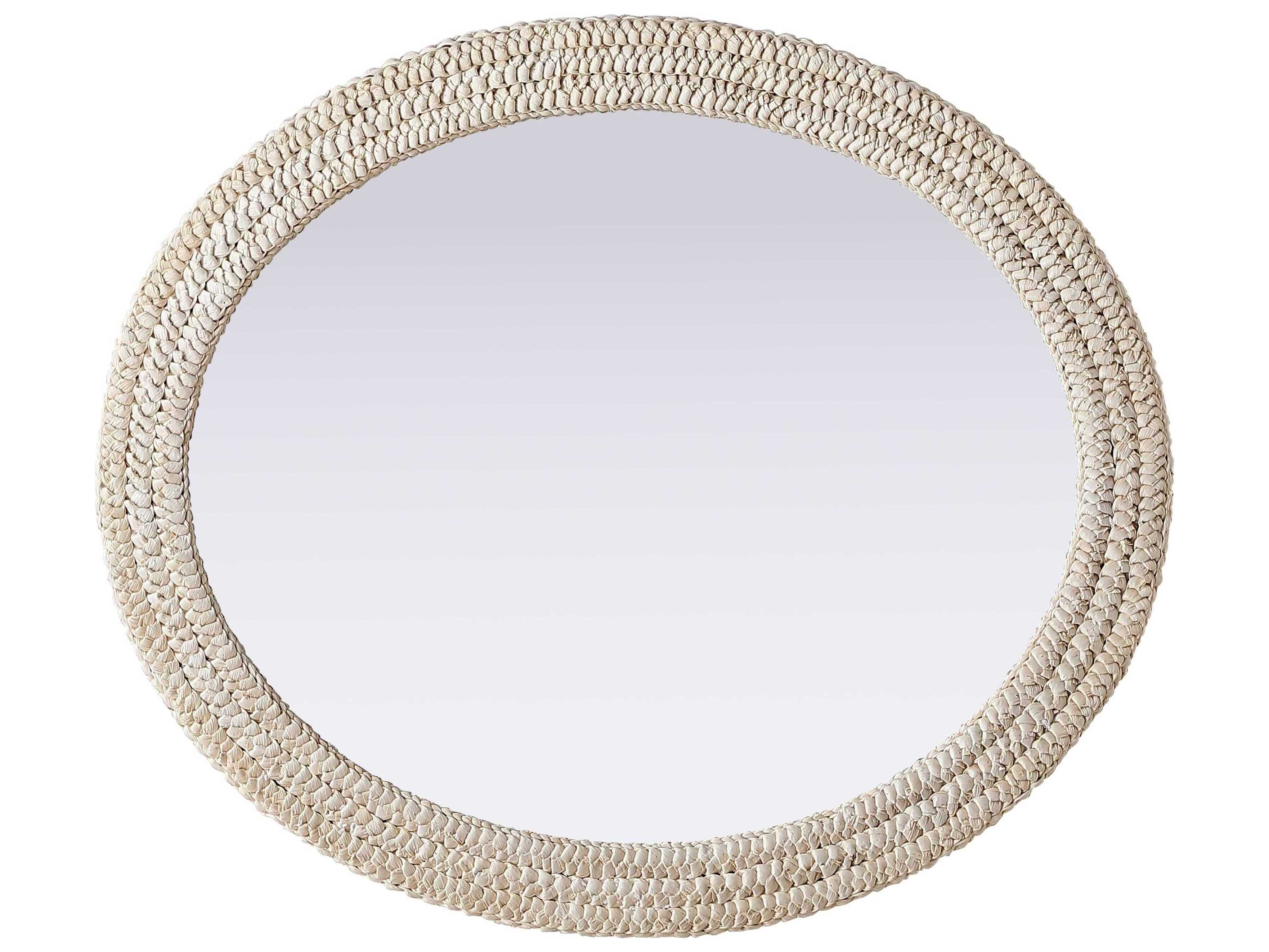 Elegant Lighting Marlowe Linen White Oval Wall Mirror