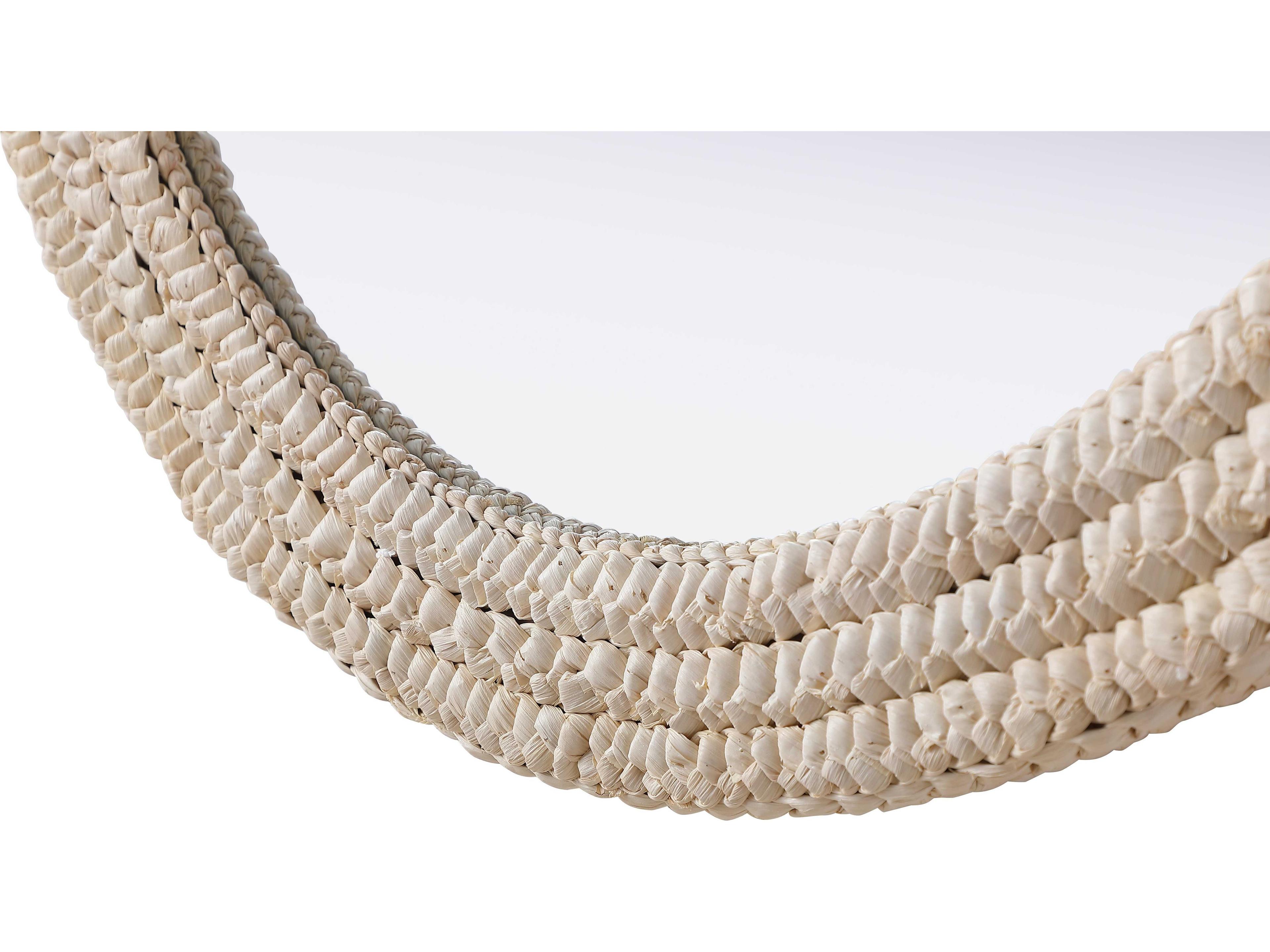 Elegant Lighting Marlowe Linen White Oval Wall Mirror