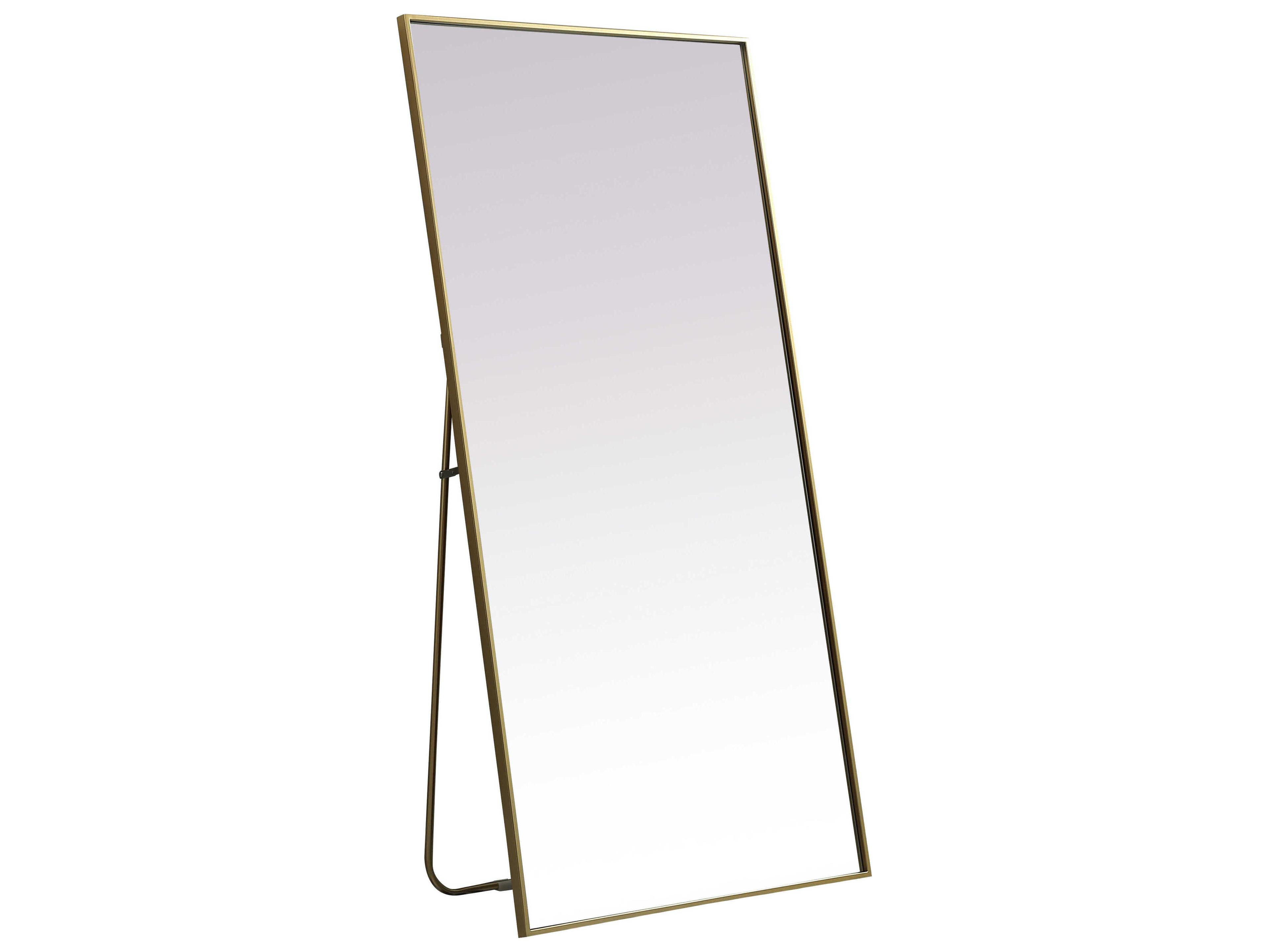 Elegant Lighting Eternity Brass Rectangular Floor Mirror