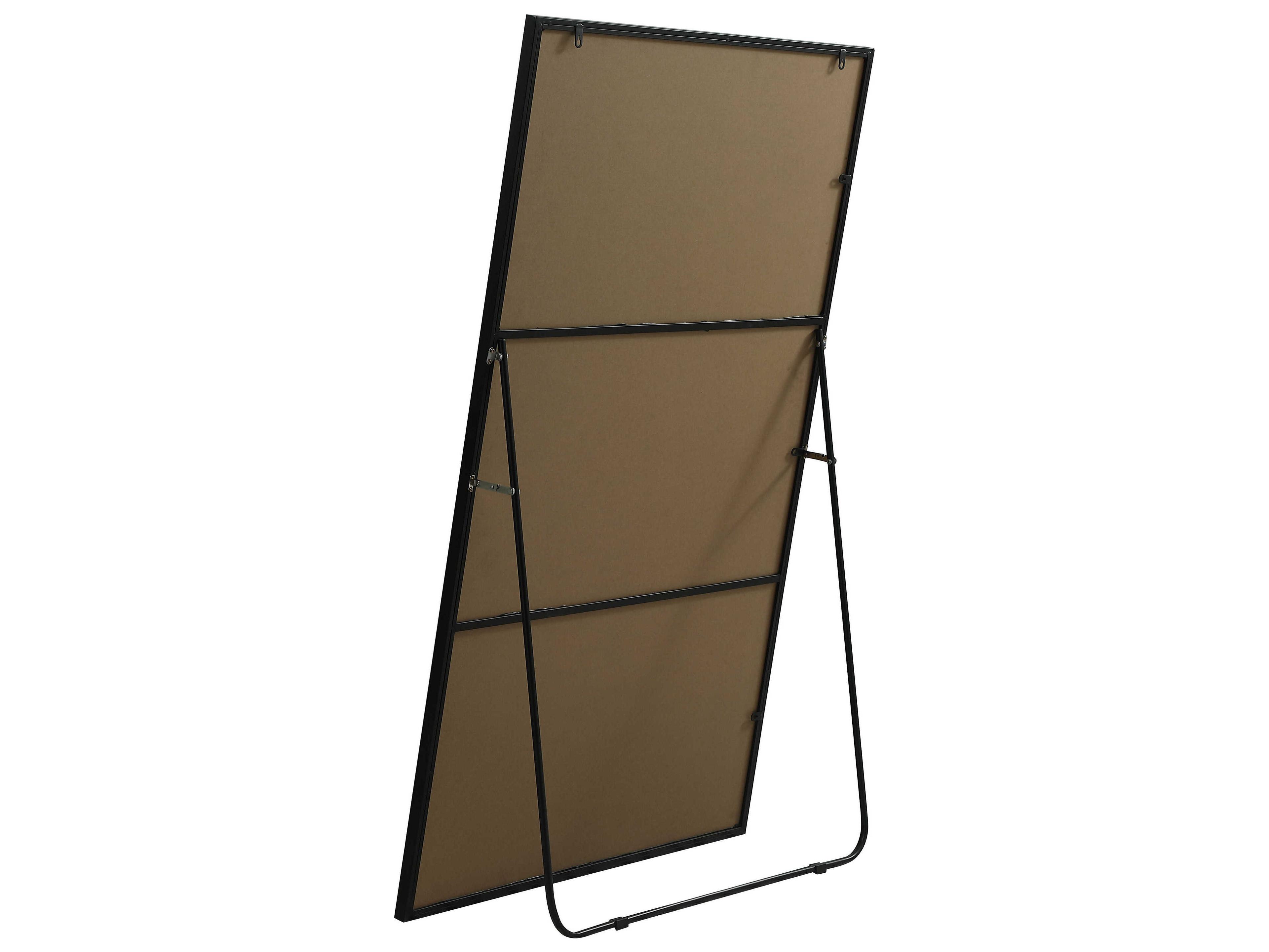 Elegant Lighting Eternity Black Rectangular Floor Mirror
