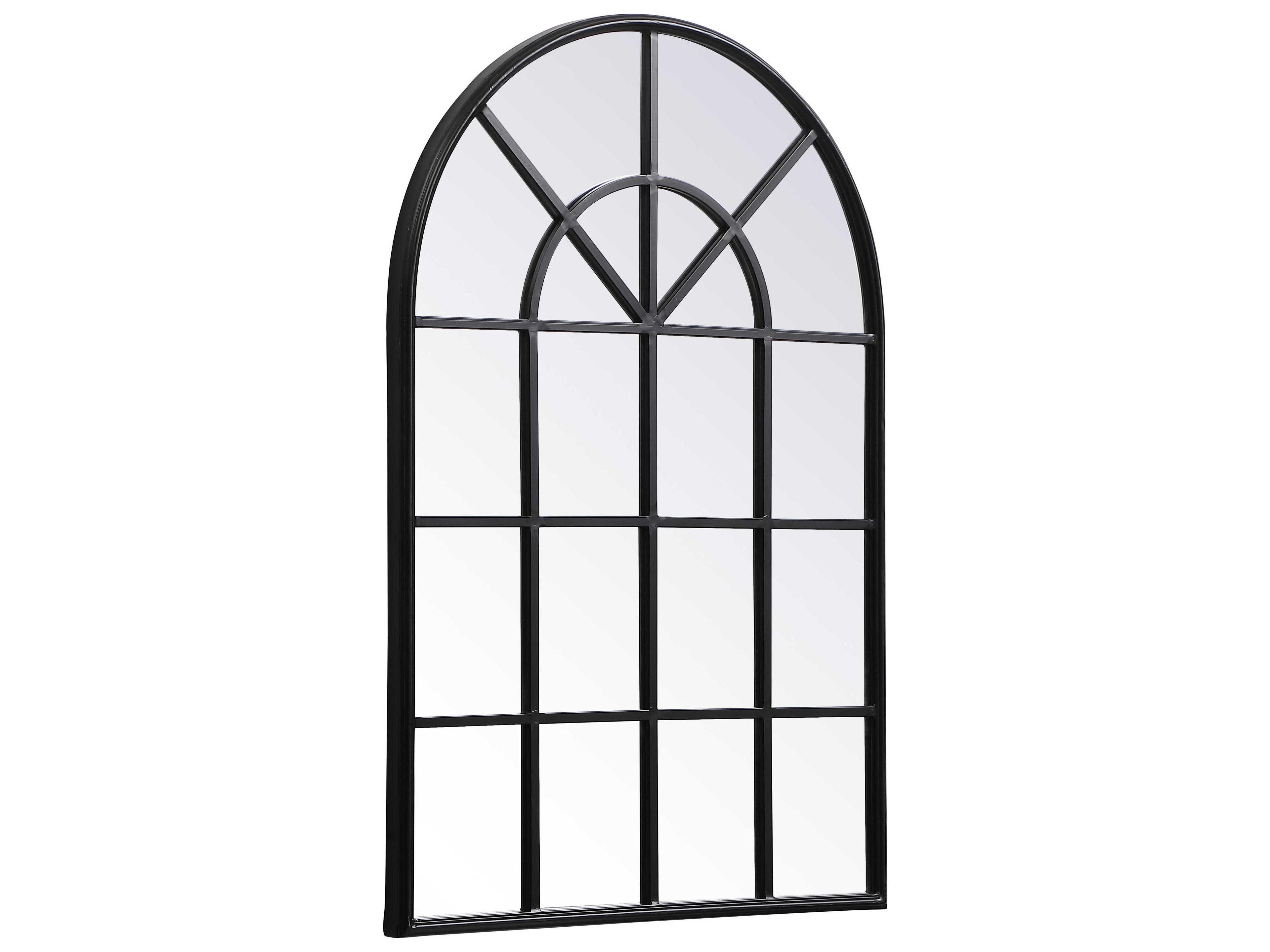 Elegant Lighting Motif Black Wall Mirror