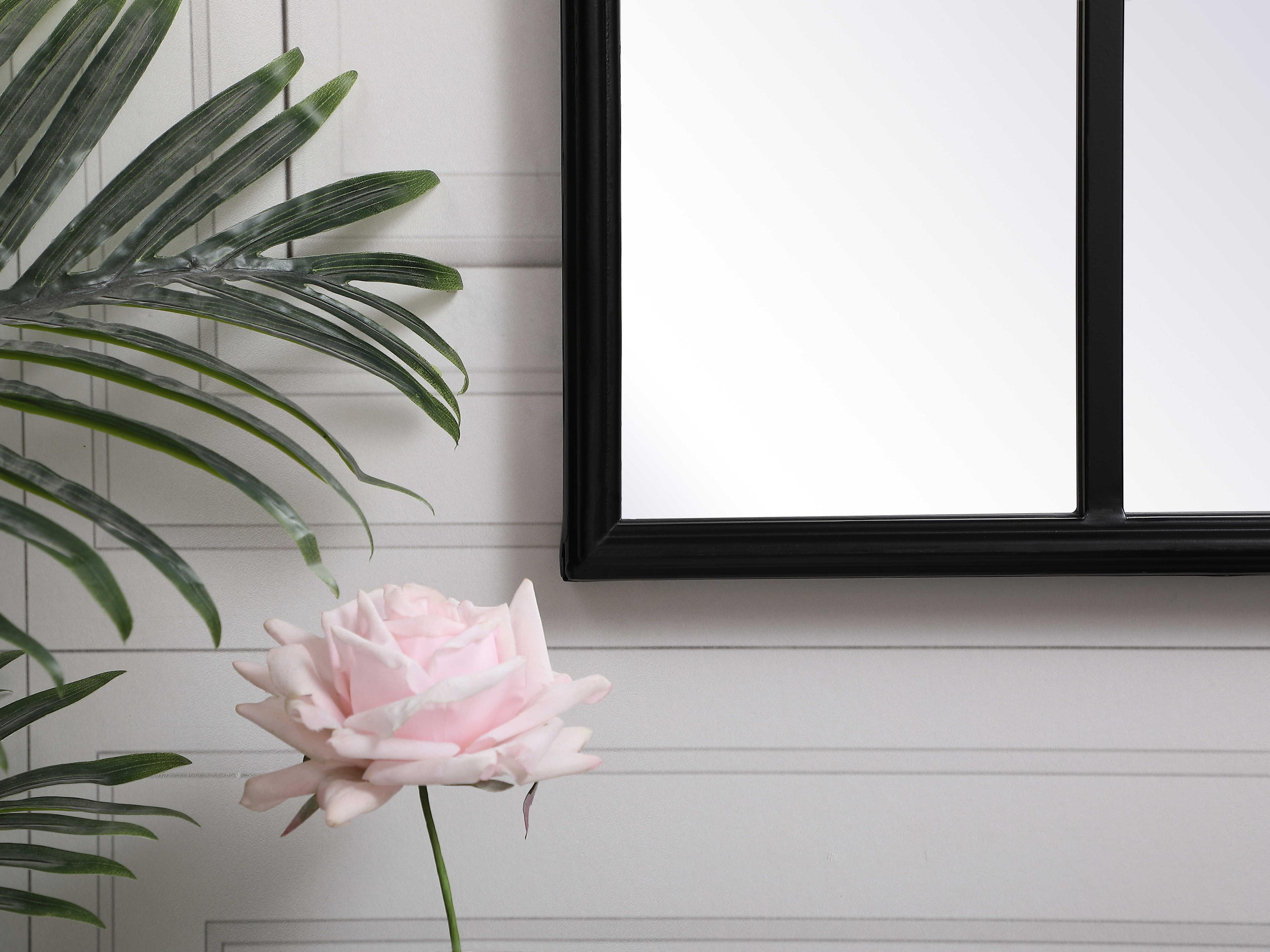 Elegant Lighting Motif Black Wall Mirror