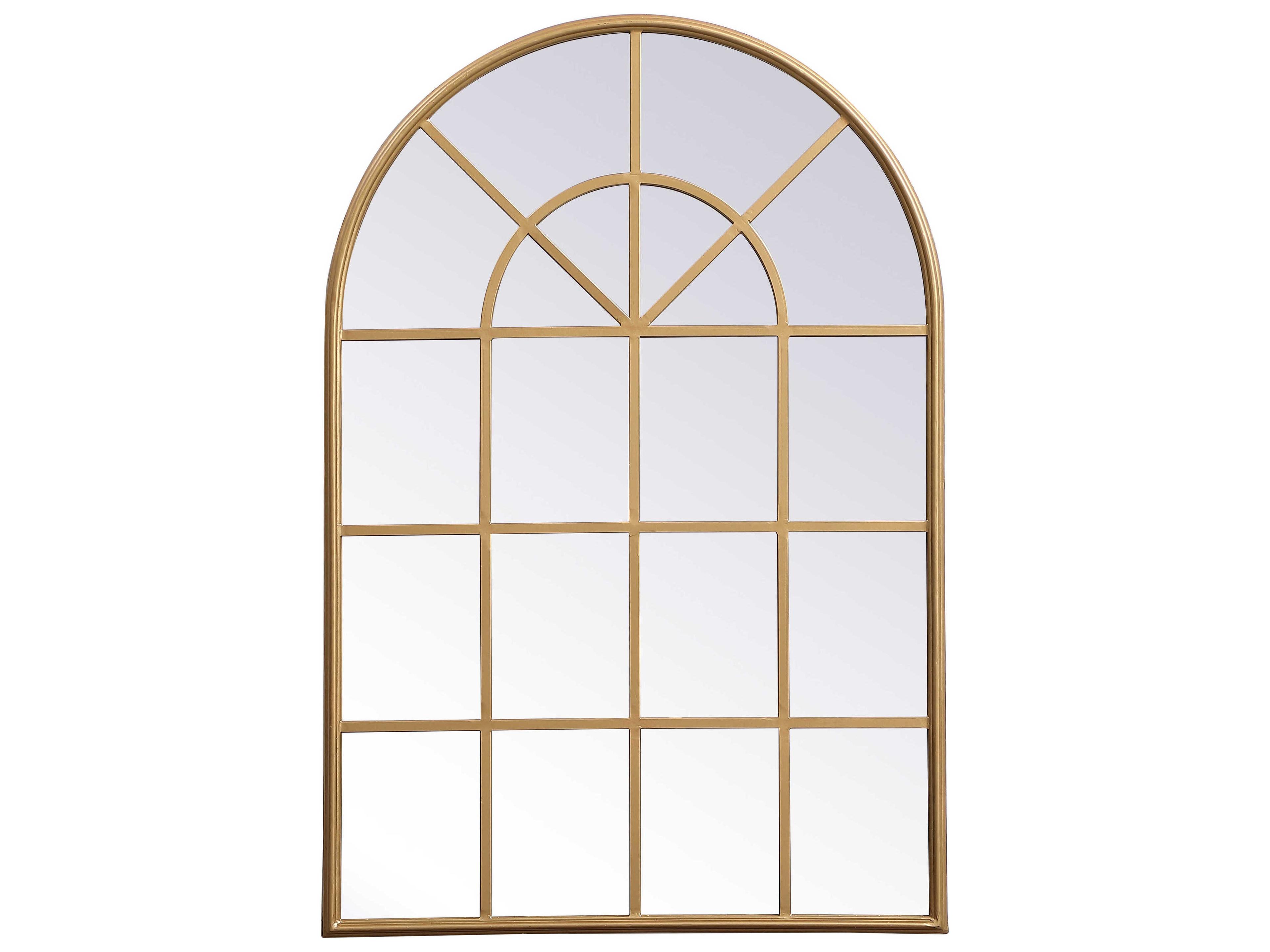 Elegant Lighting Motif Brass Wall Mirror