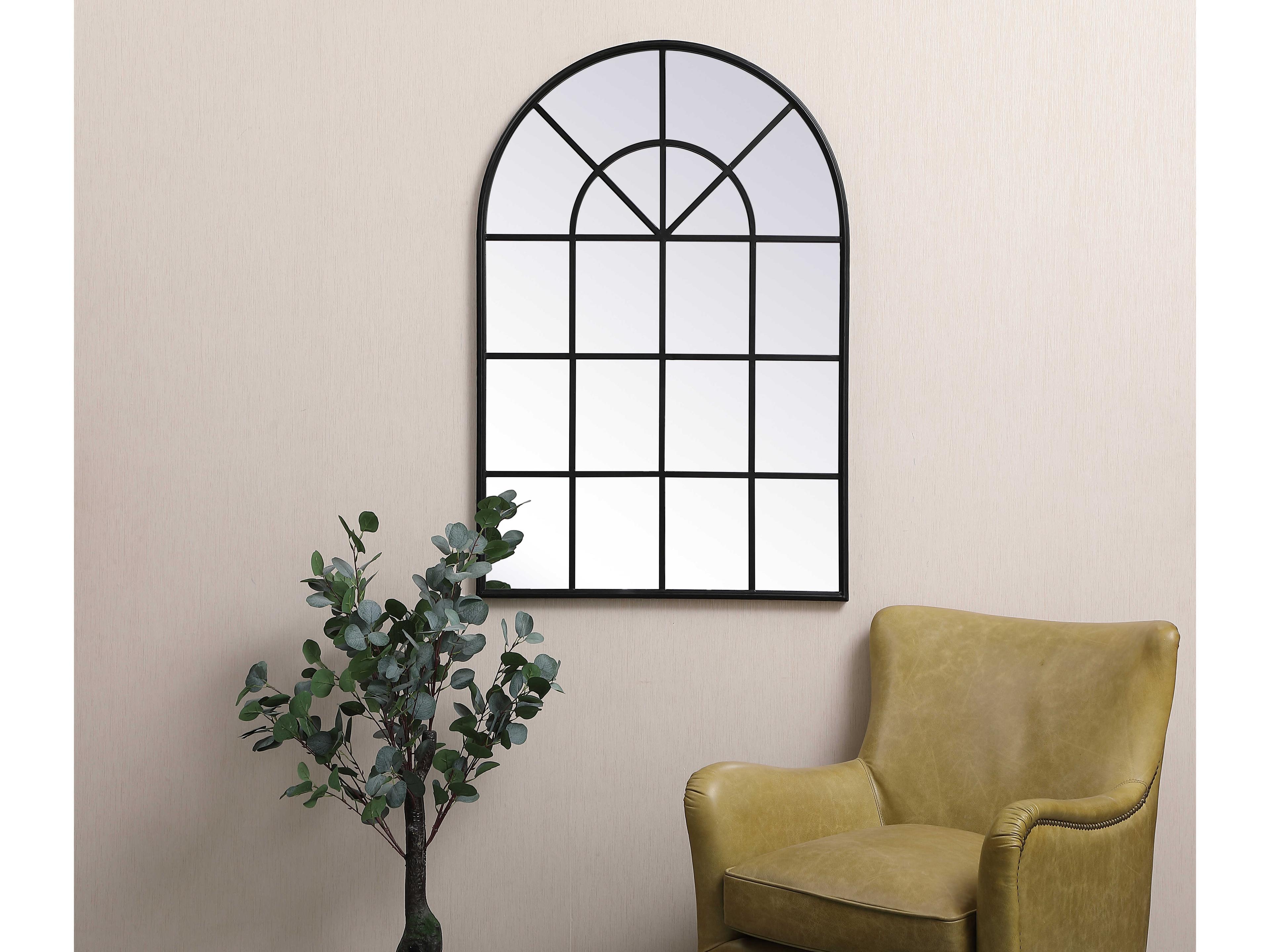 Elegant Lighting Motif Black Wall Mirror