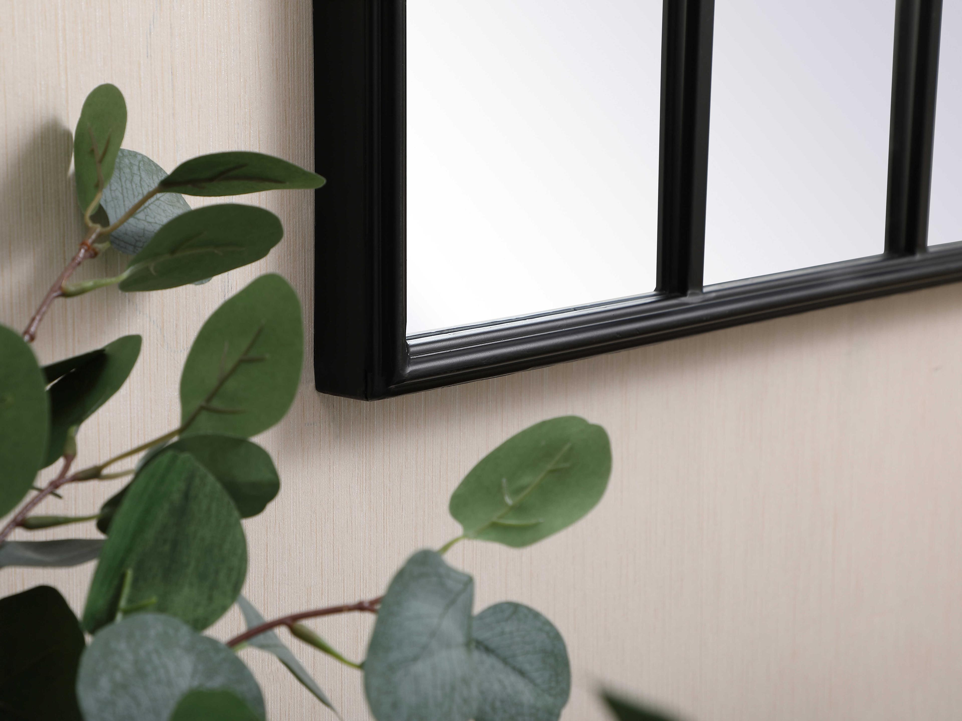 Elegant Lighting Motif Black Wall Mirror