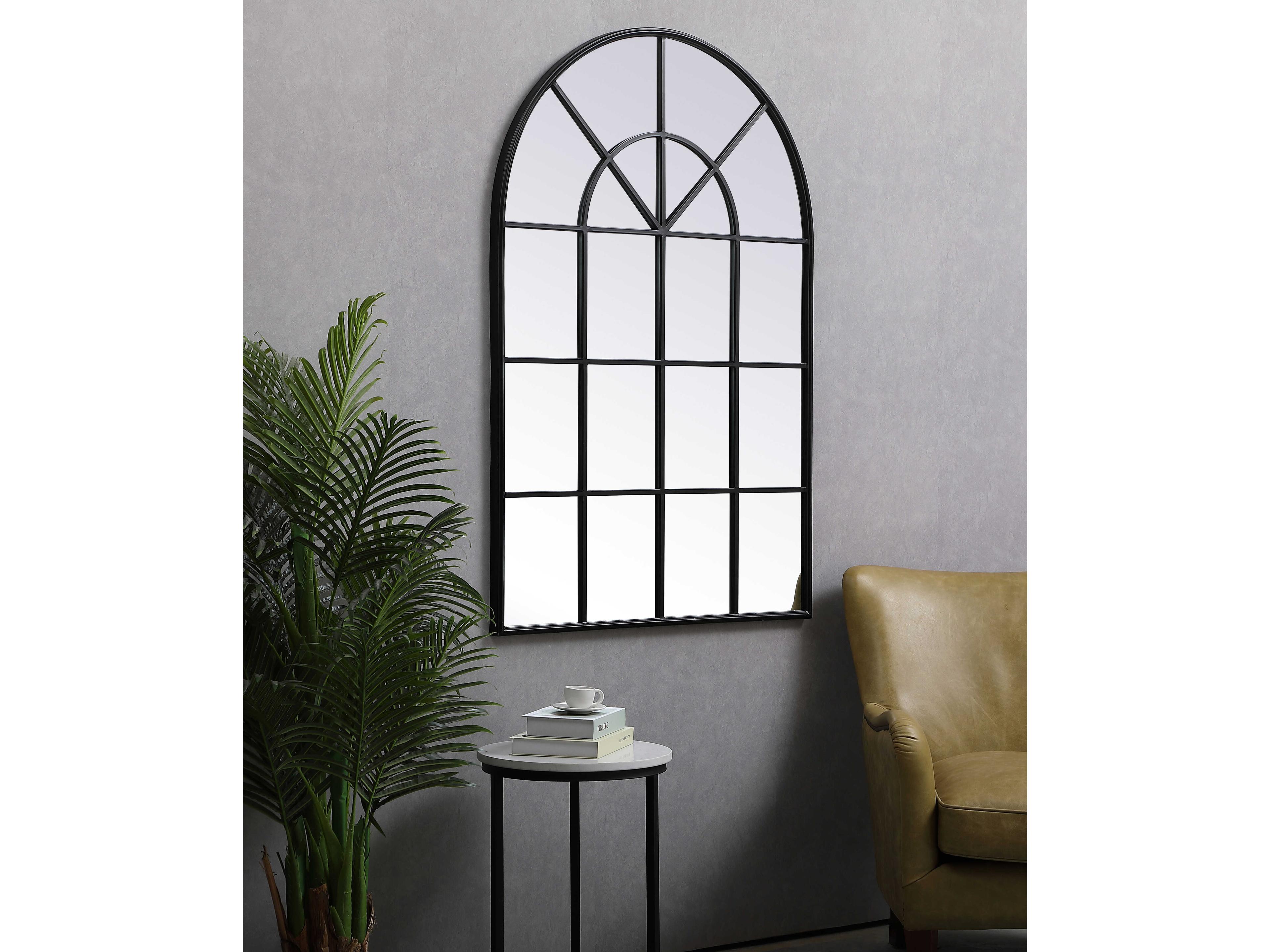 Elegant Lighting Motif Black Wall Mirror