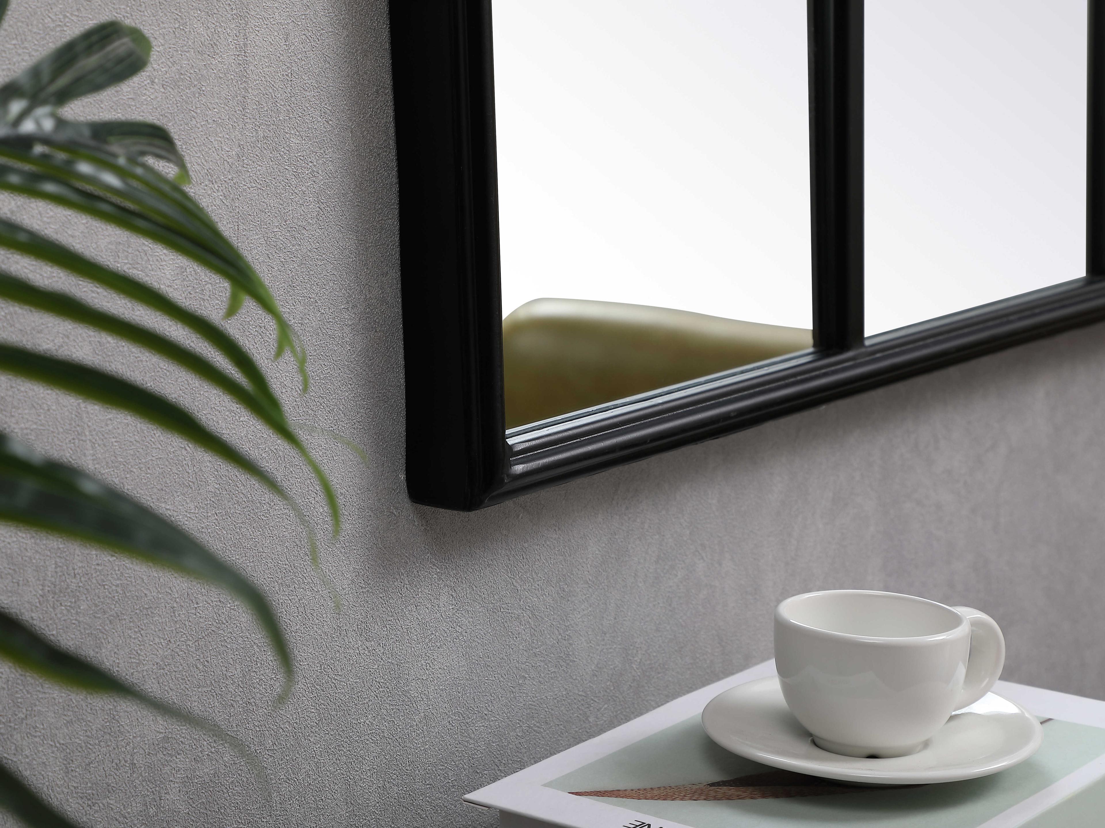 Elegant Lighting Motif Black Wall Mirror