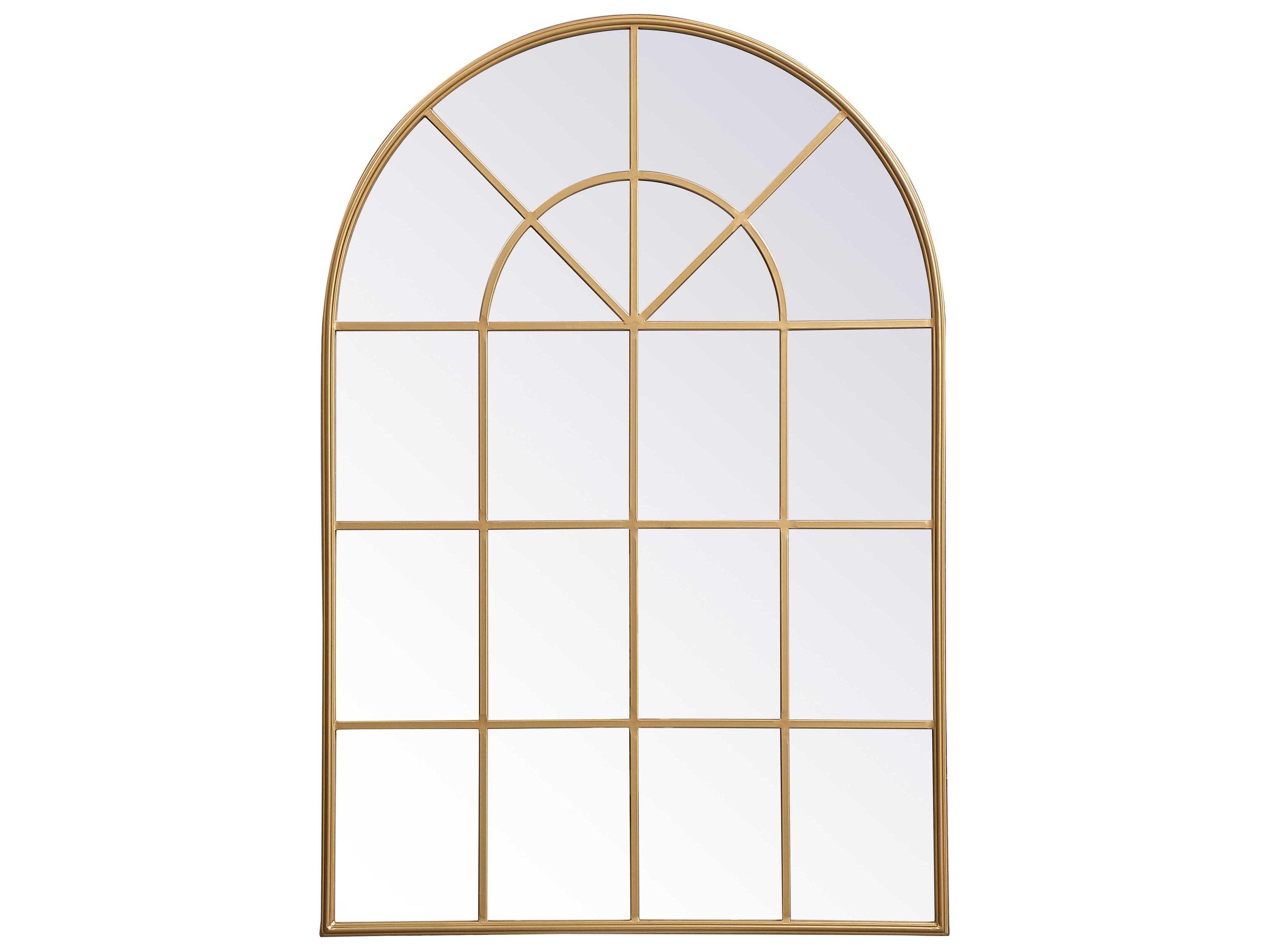 Elegant Lighting Motif Brass Wall Mirror