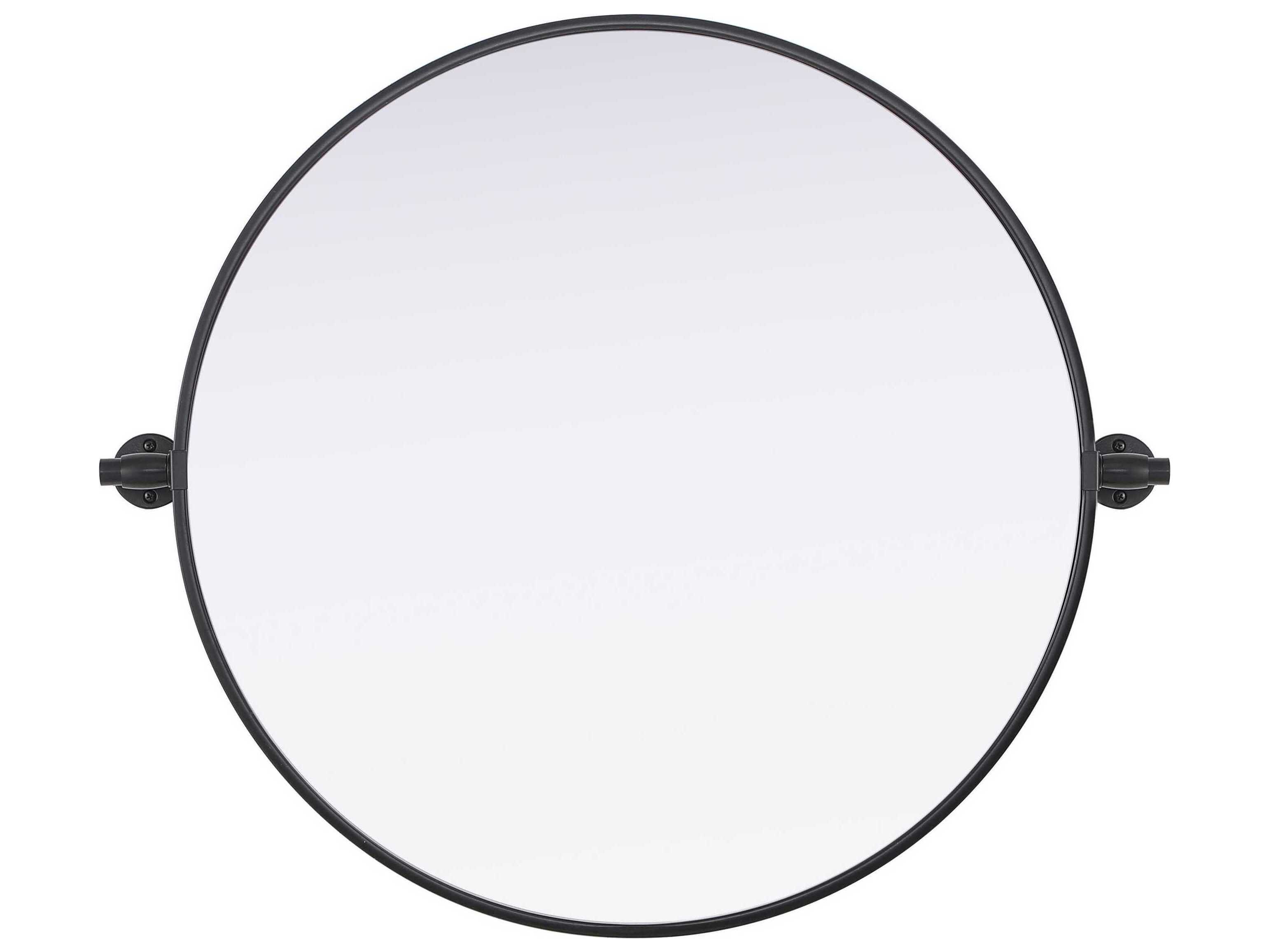 Elegant Lighting Amoura Black Round Wall Mirror