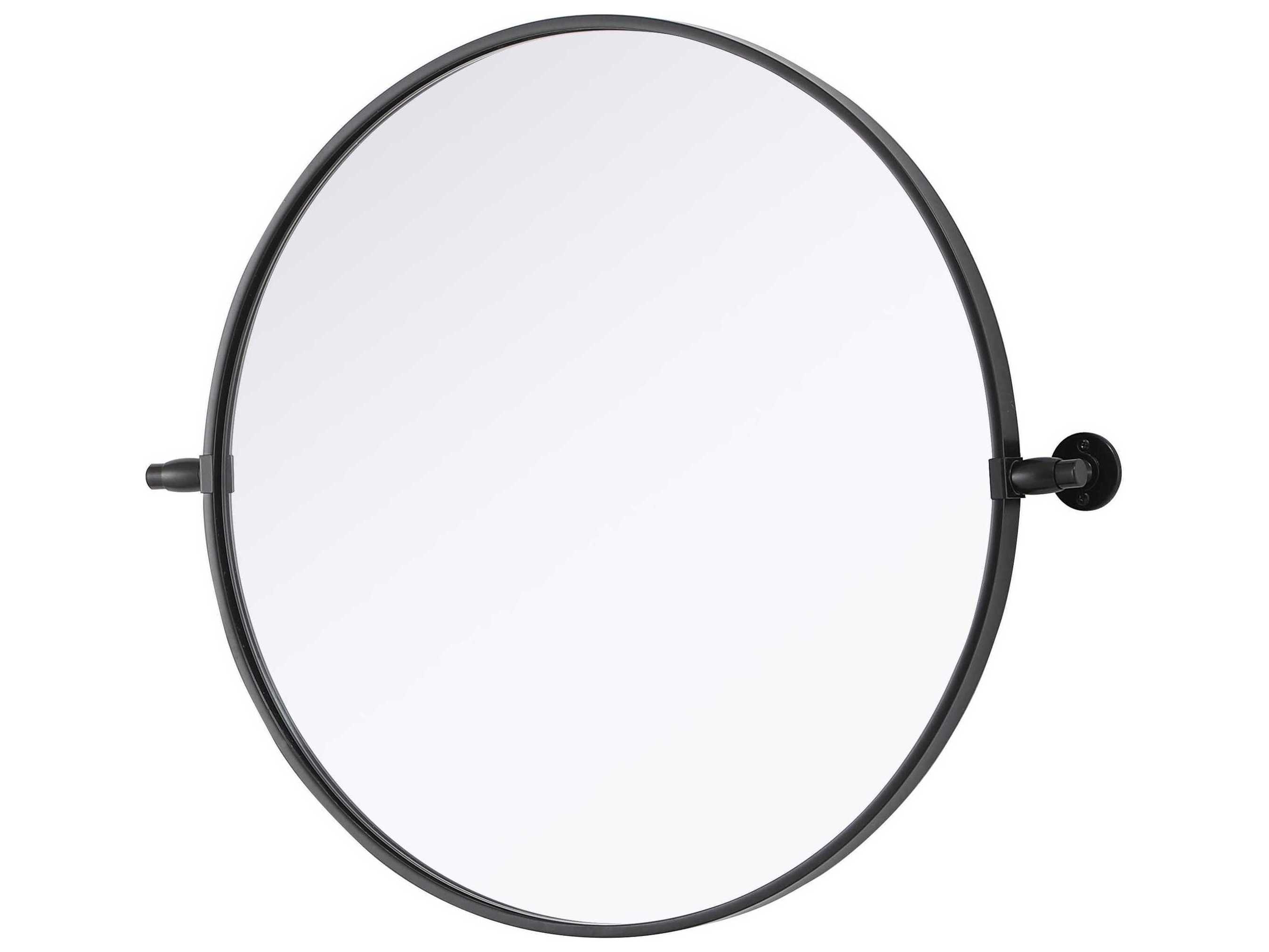 Elegant Lighting Amoura Black Round Wall Mirror