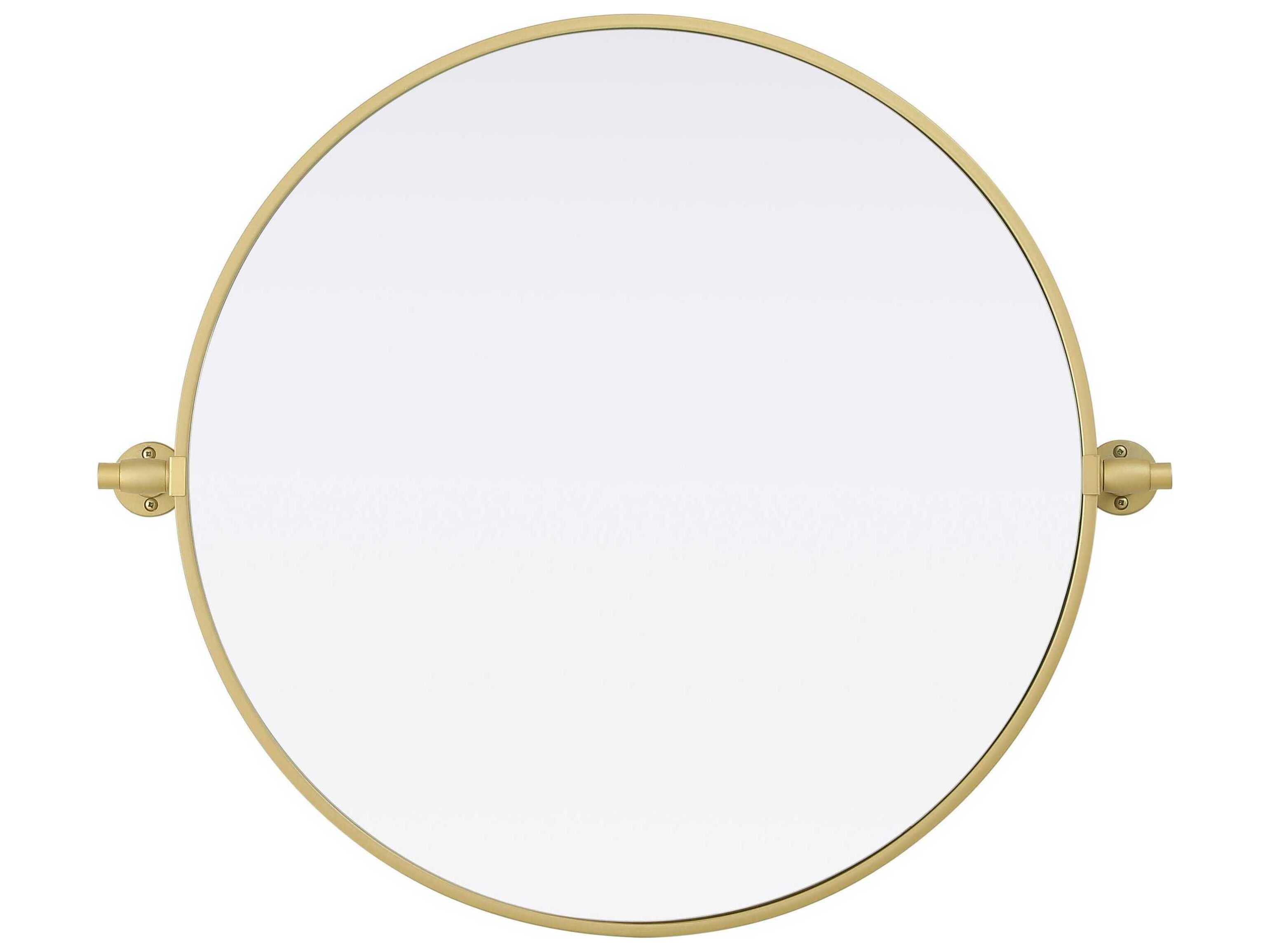 Elegant Lighting Amoura Brass Round Wall Mirror
