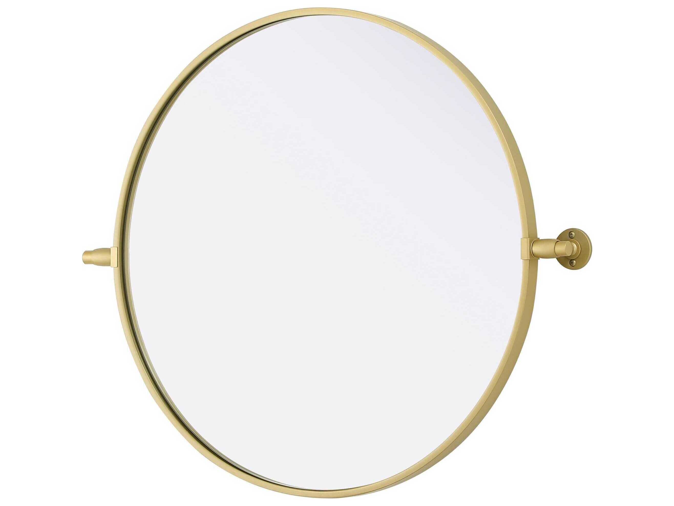 Elegant Lighting Amoura Brass Round Wall Mirror
