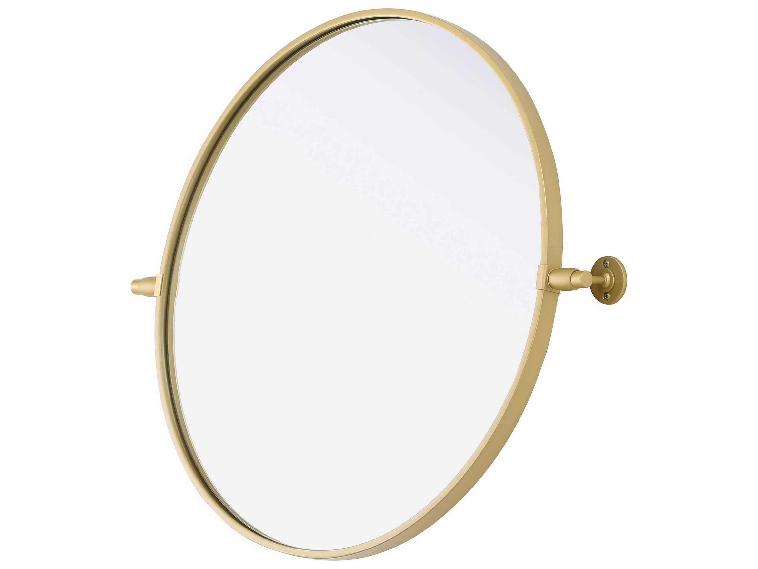 Elegant Lighting Amoura Brass Round Wall Mirror