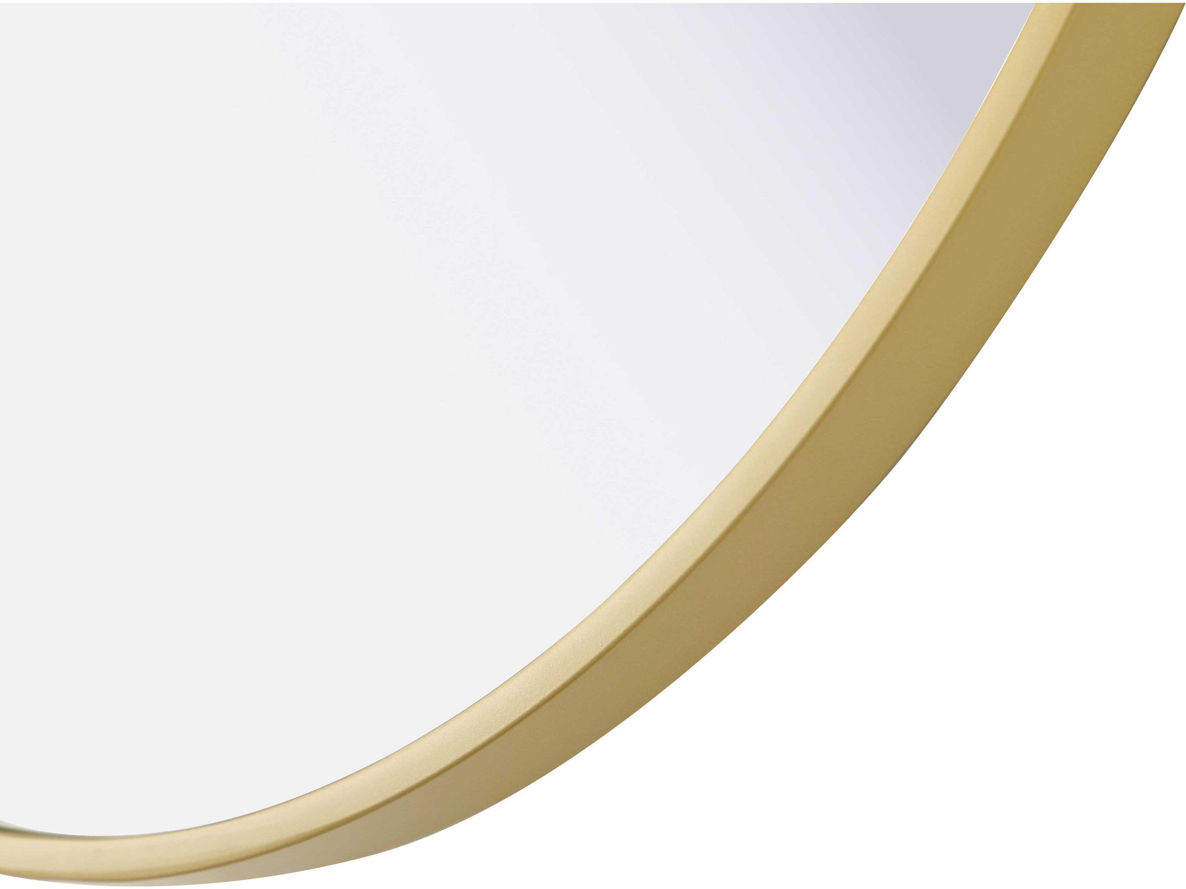 Elegant Lighting Amoura Brass Round Wall Mirror