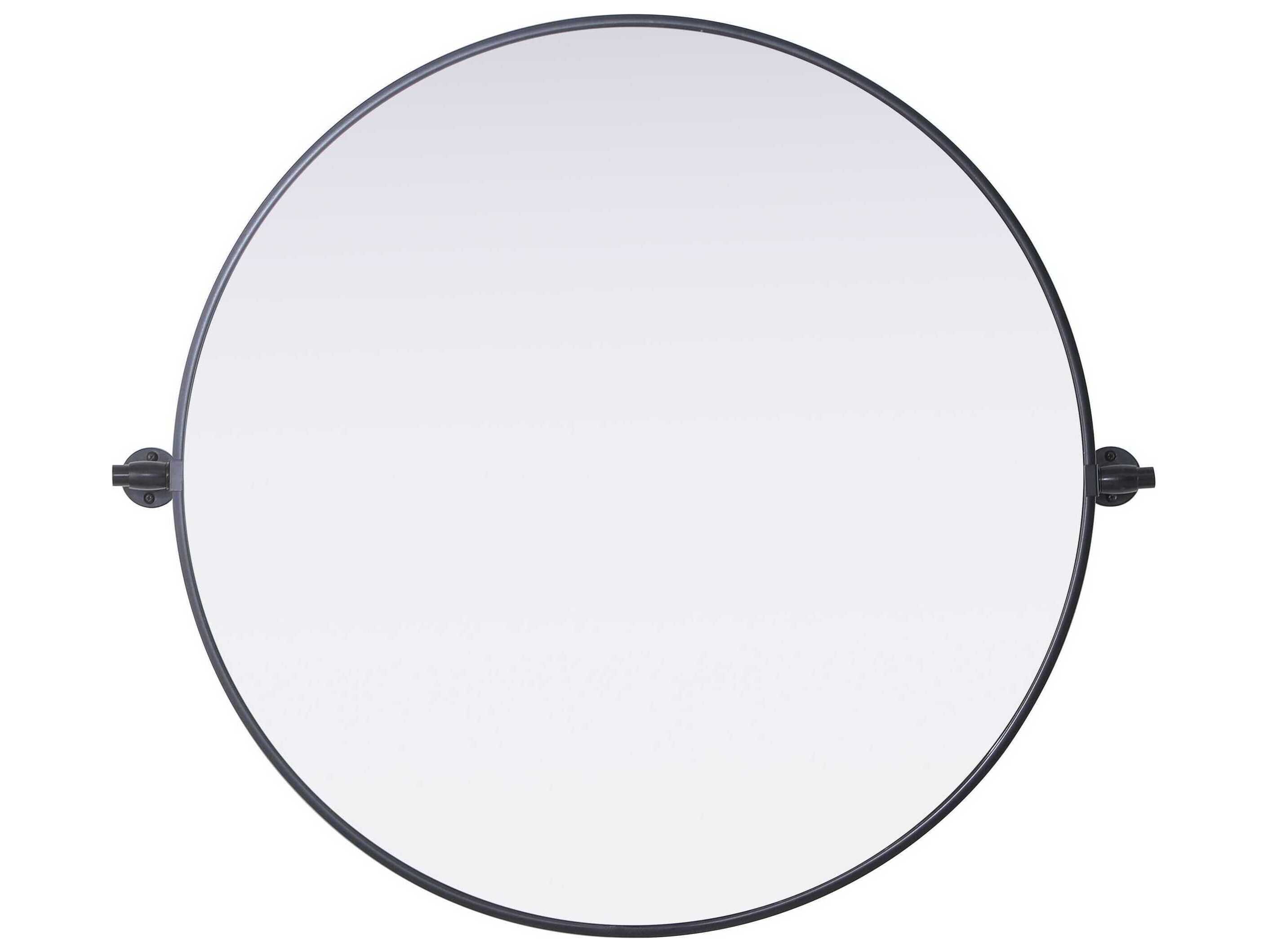 Elegant Lighting Amoura Black Round Wall Mirror
