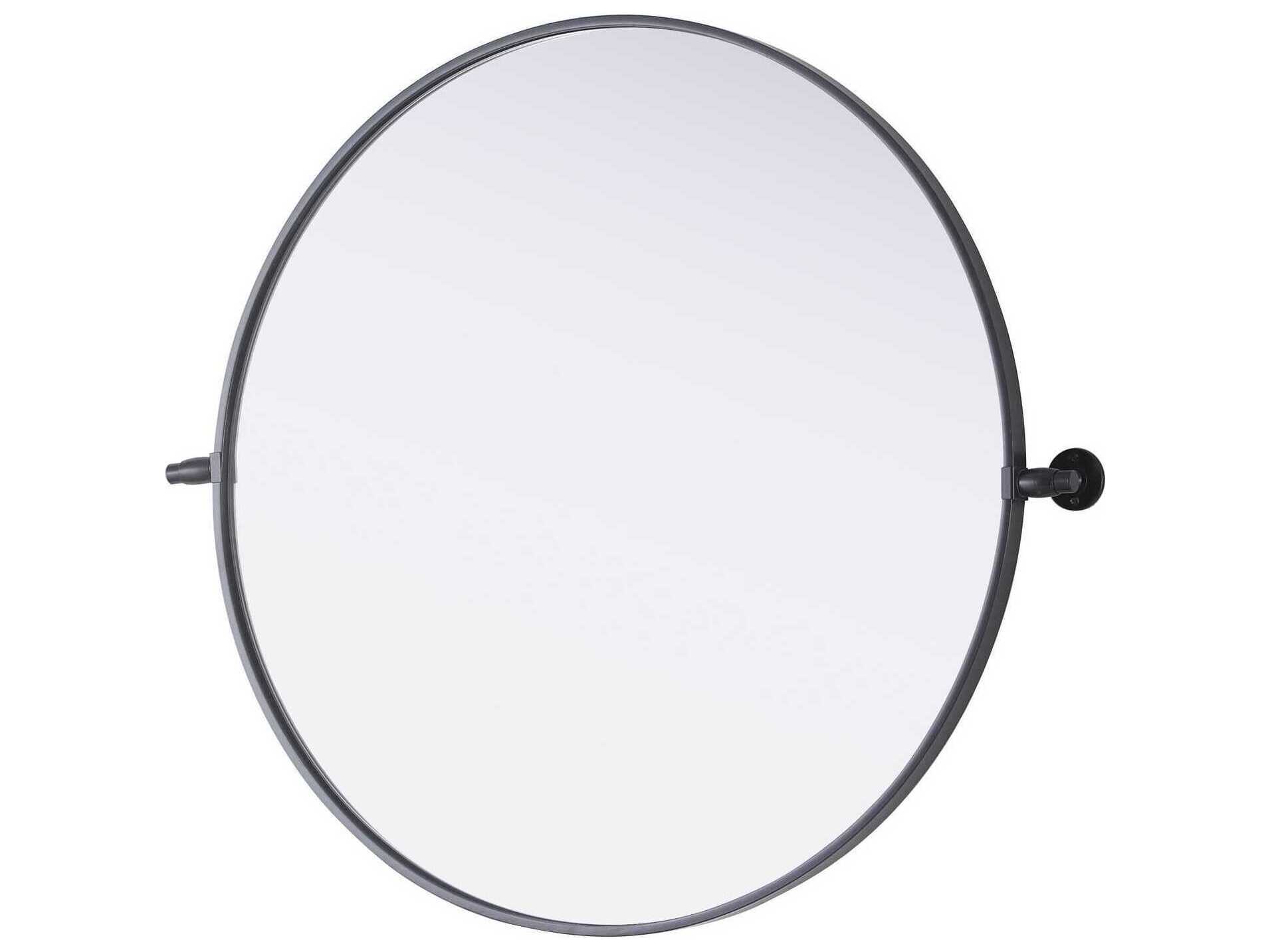 Elegant Lighting Amoura Black Round Wall Mirror