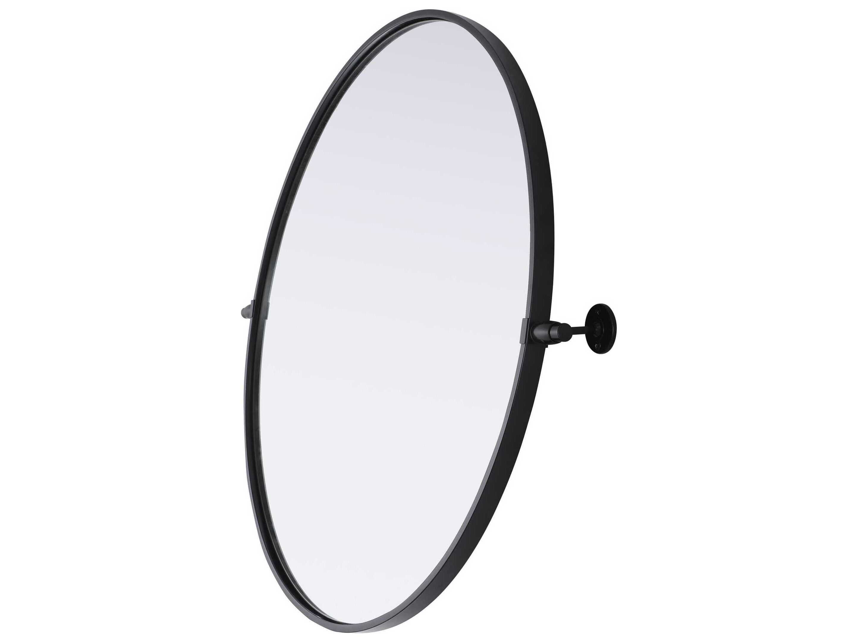 Elegant Lighting Amoura Black Round Wall Mirror