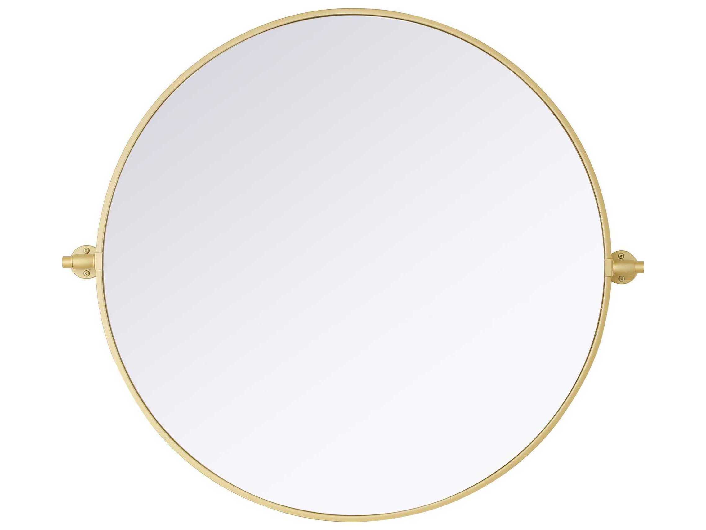 Elegant Lighting Amoura Brass Round Wall Mirror