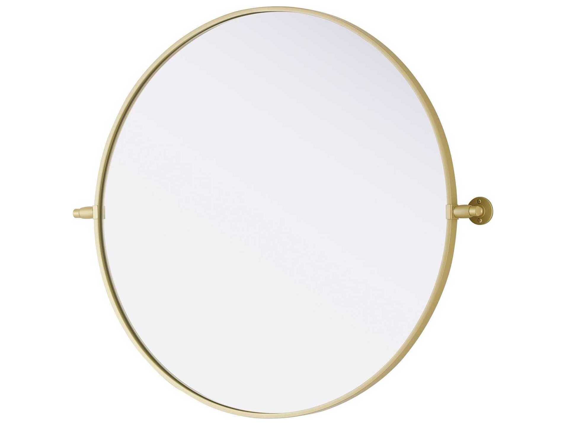 Elegant Lighting Amoura Brass Round Wall Mirror