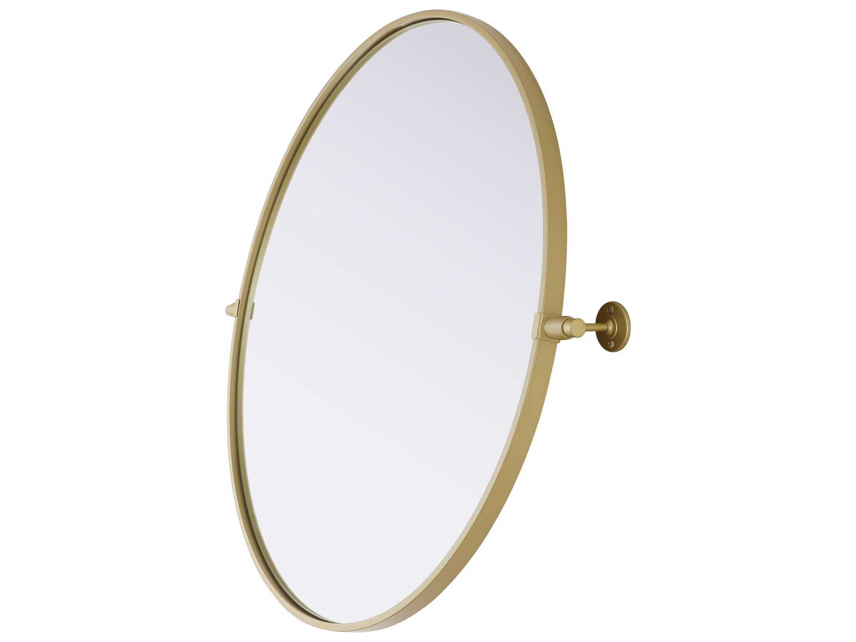 Elegant Lighting Amoura Brass Round Wall Mirror