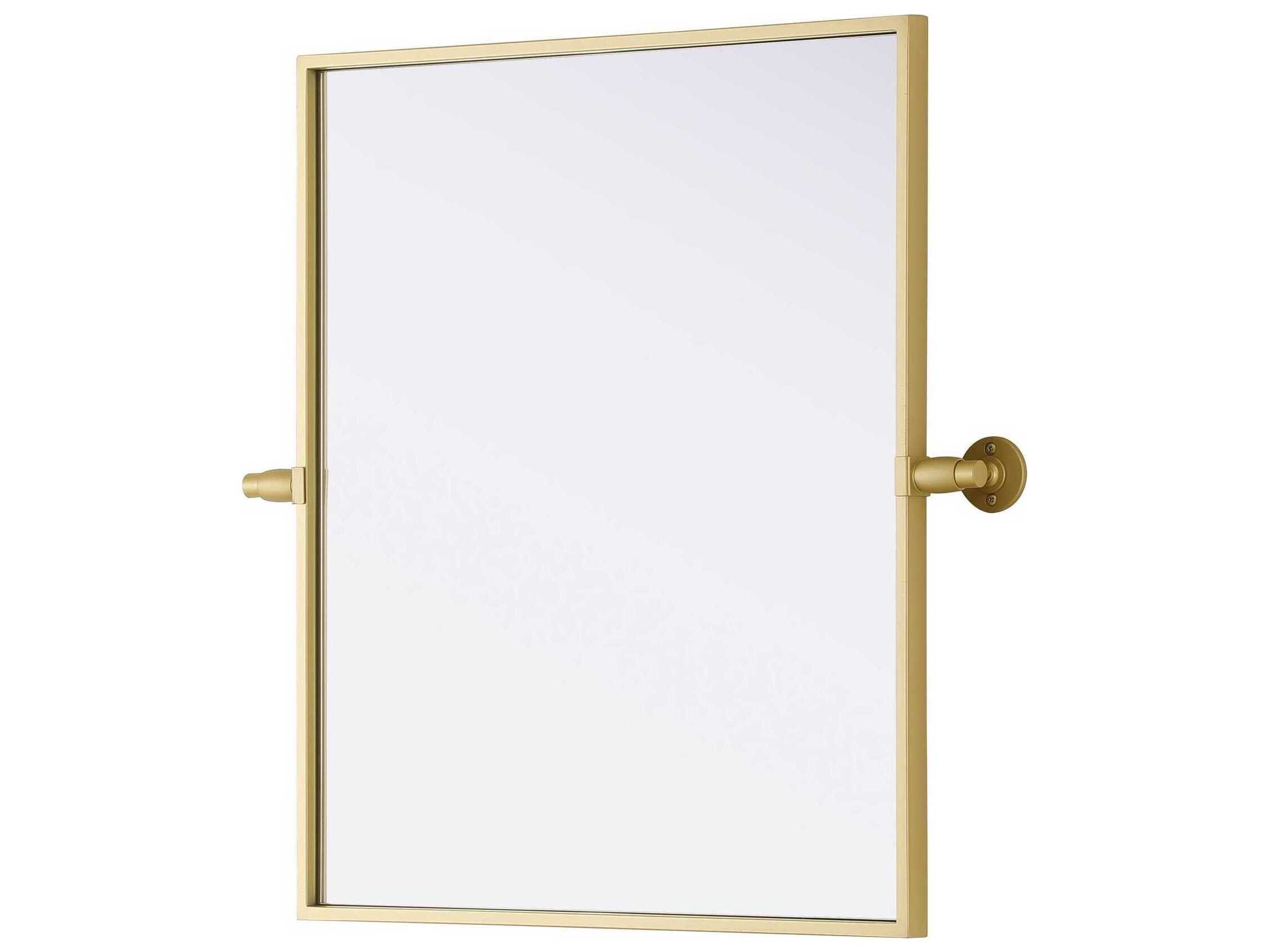 Elegant Lighting Amoura Brass Rectangular Wall Mirror