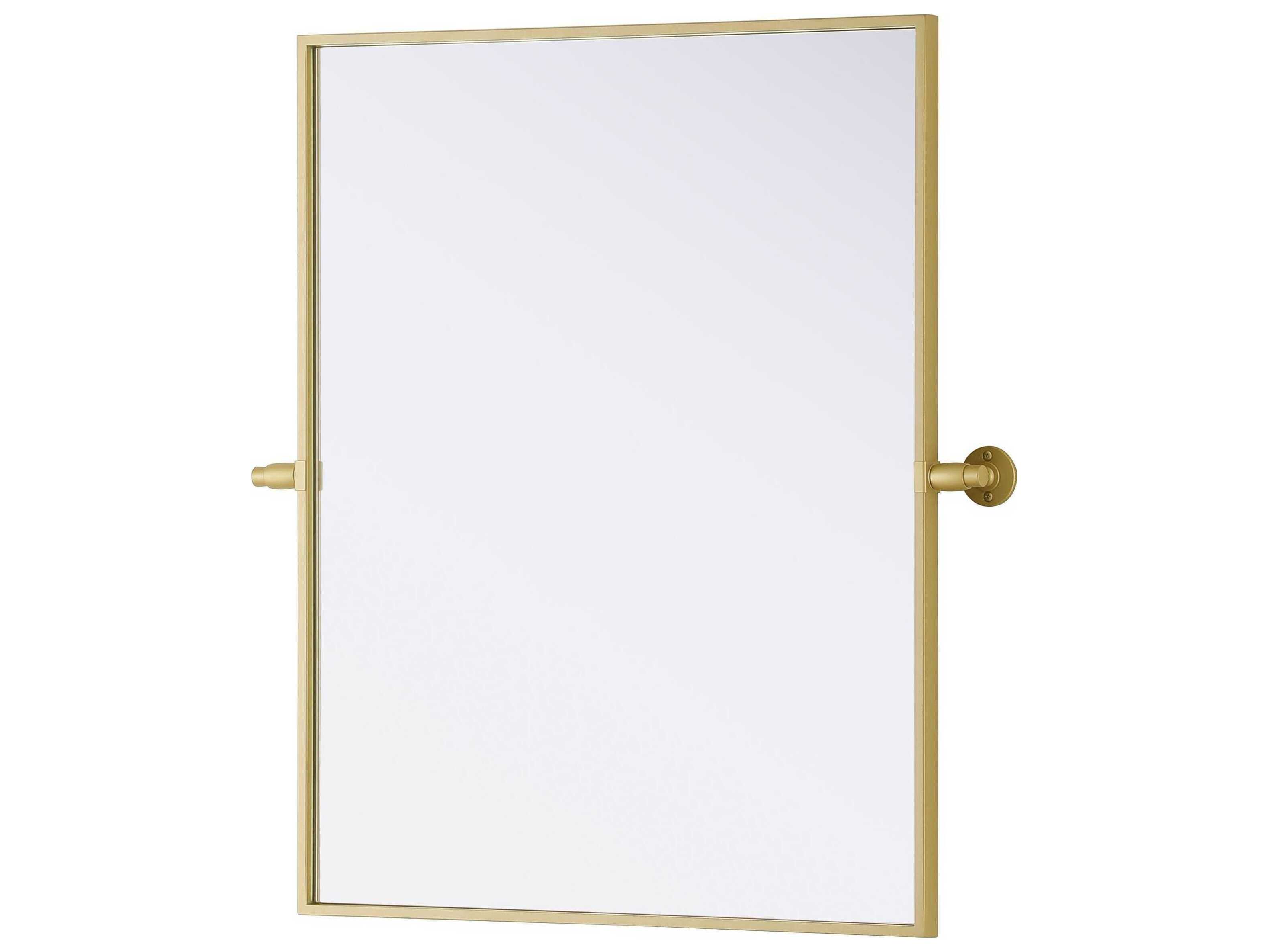 Elegant Lighting Amoura Brass Rectangular Wall Mirror