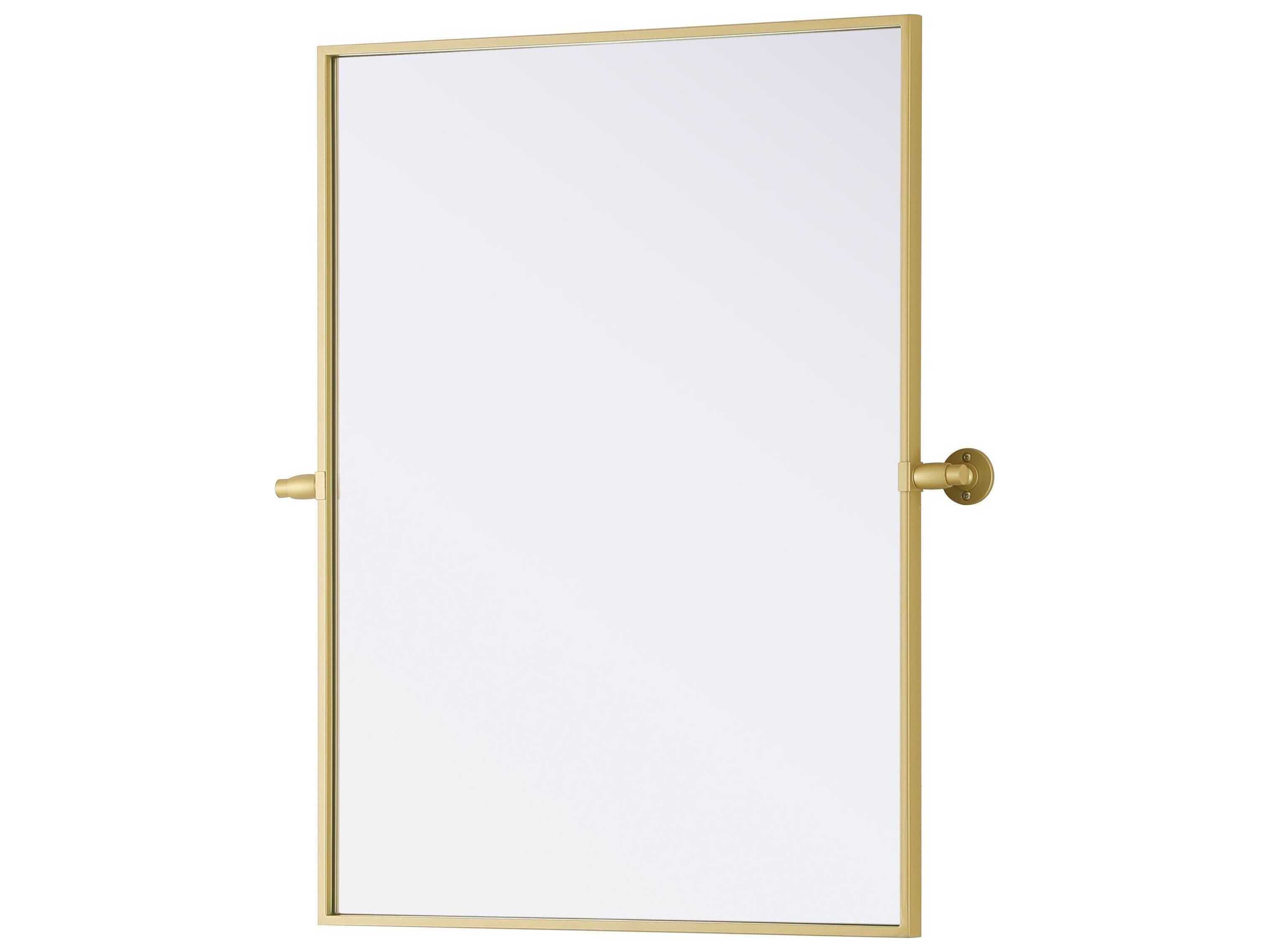 Elegant Lighting Amoura Brass Rectangular Wall Mirror