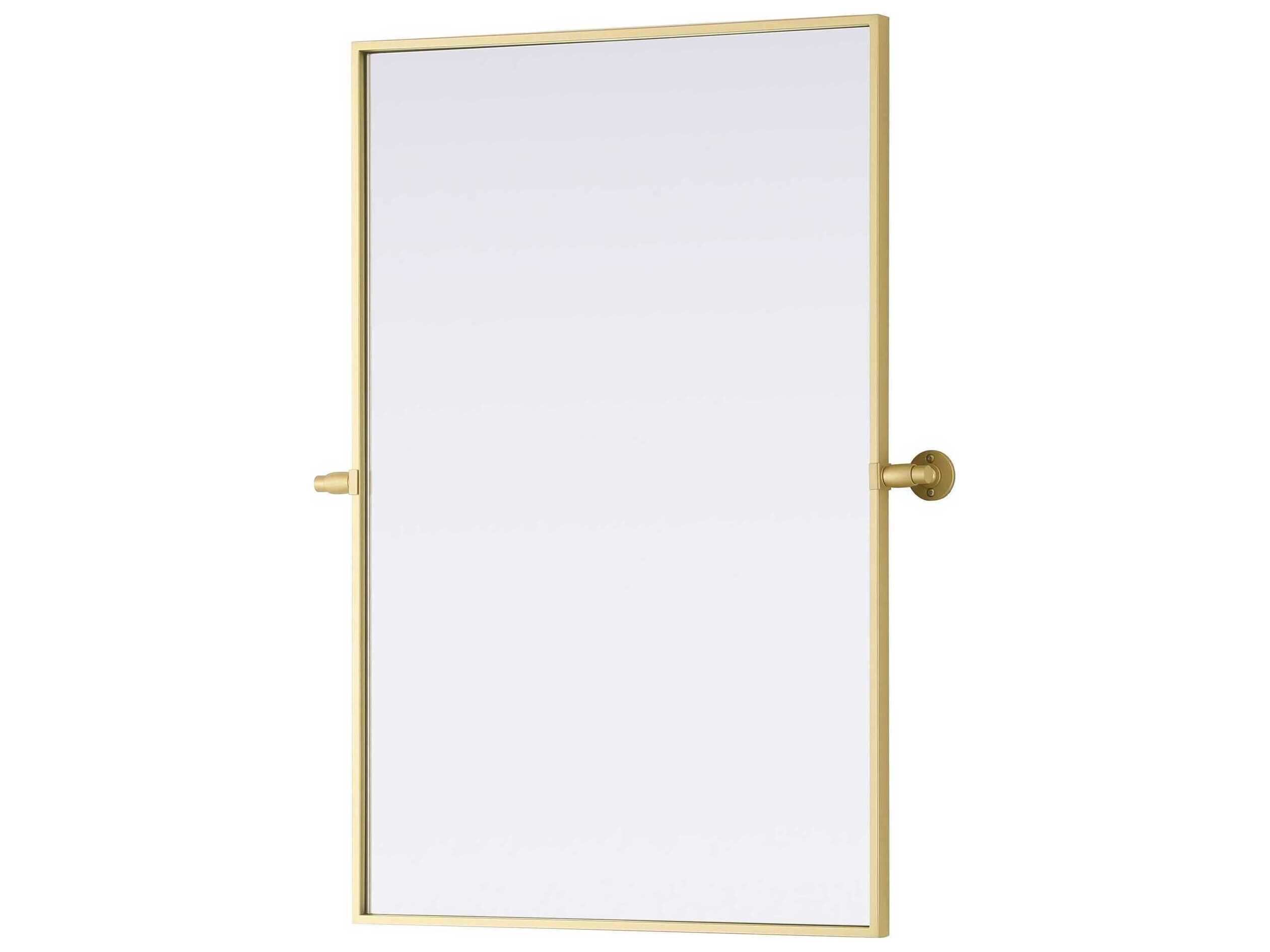 Elegant Lighting Amoura Brass Rectangular Wall Mirror