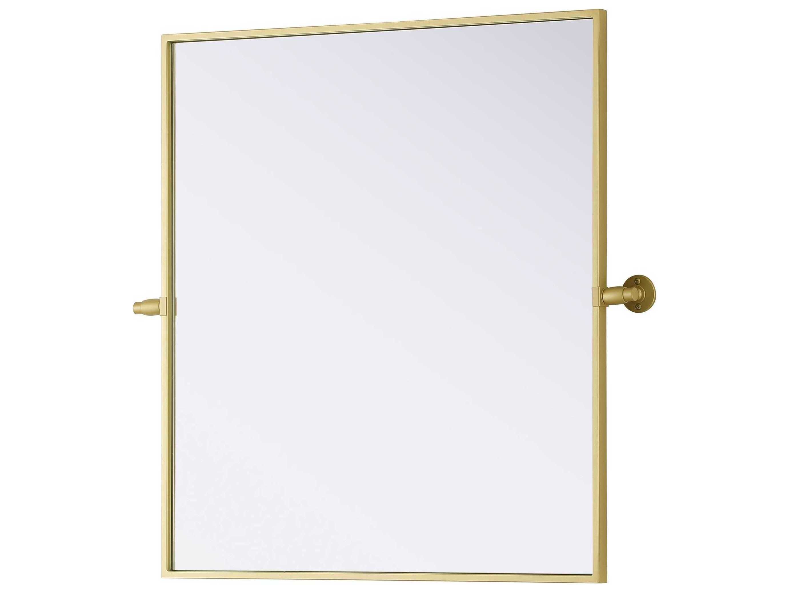 Elegant Lighting Amoura Brass Rectangular Wall Mirror