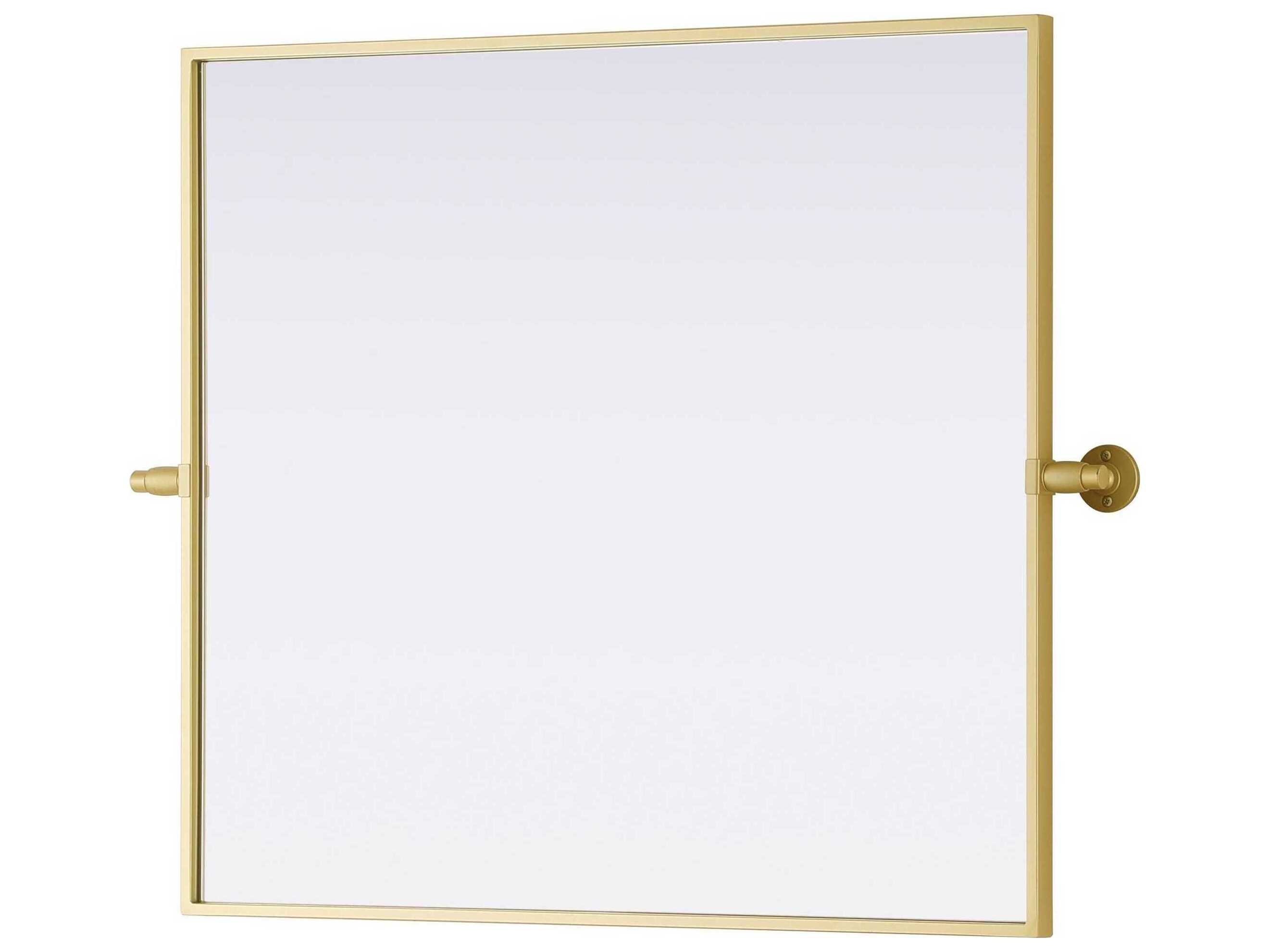 Elegant Lighting Amoura Brass Rectangular Wall Mirror