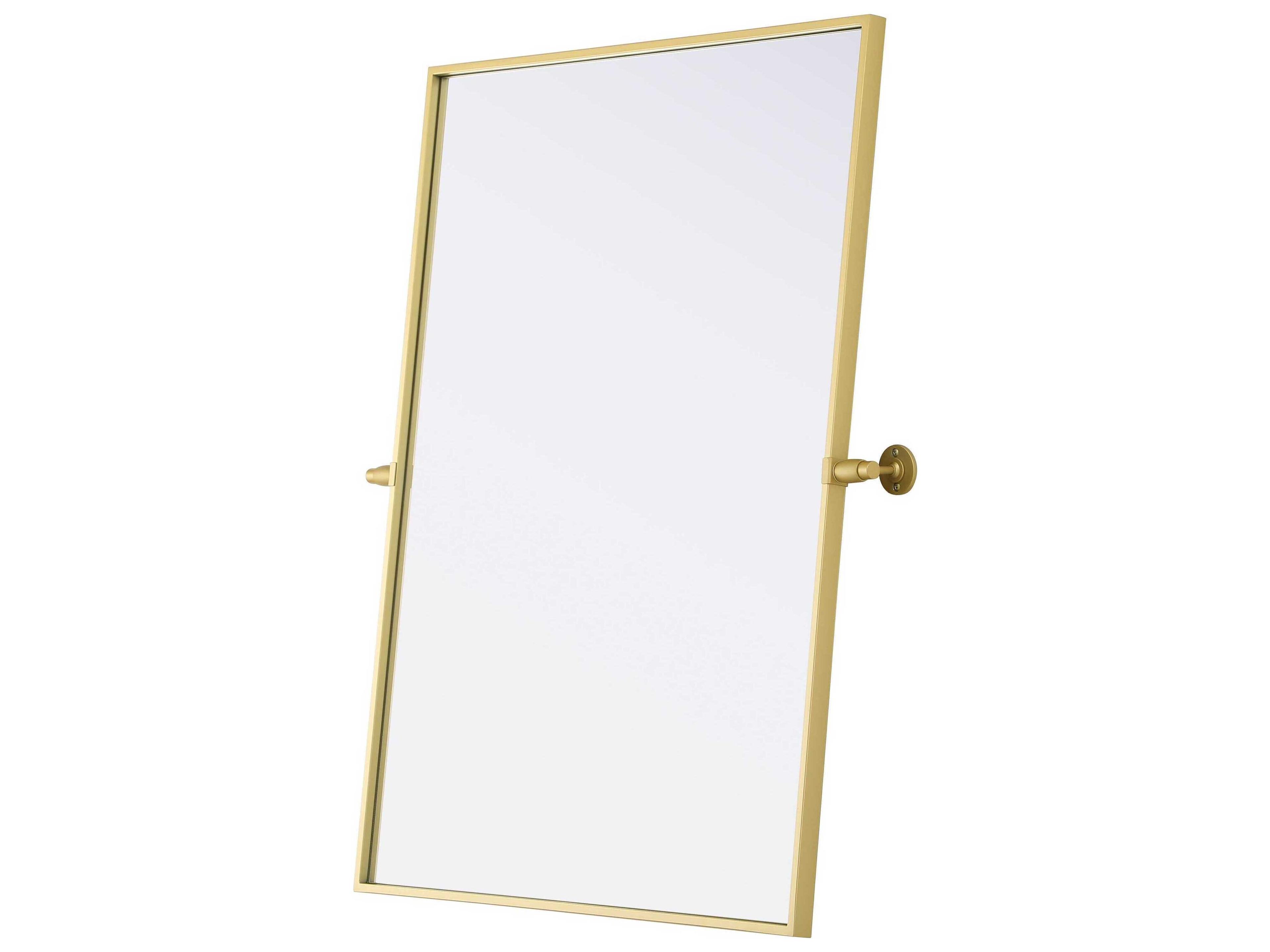 Elegant Lighting Amoura Brass Rectangular Wall Mirror