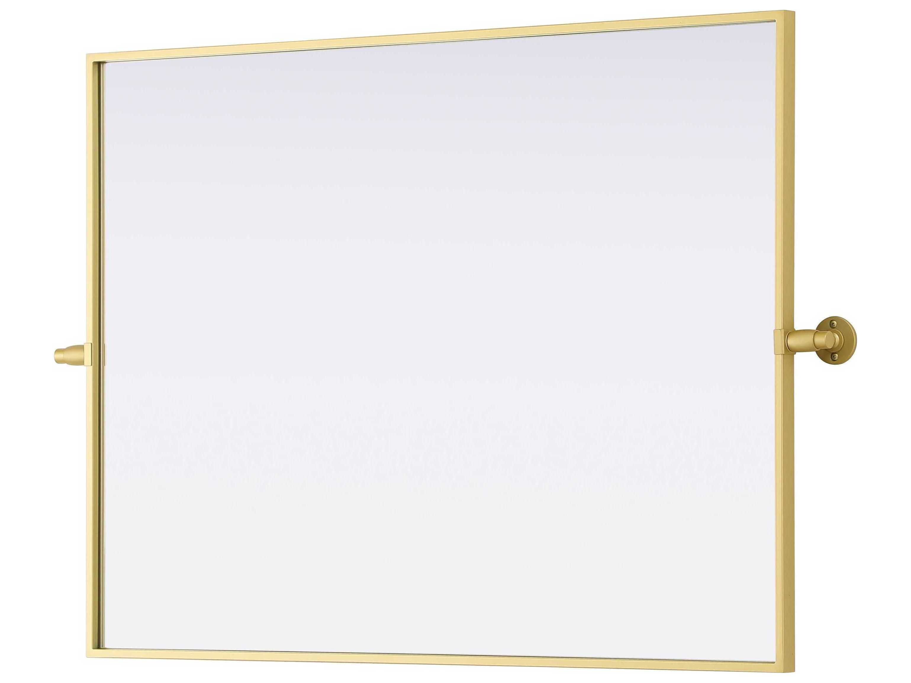 Elegant Lighting Amoura Brass Rectangular Wall Mirror
