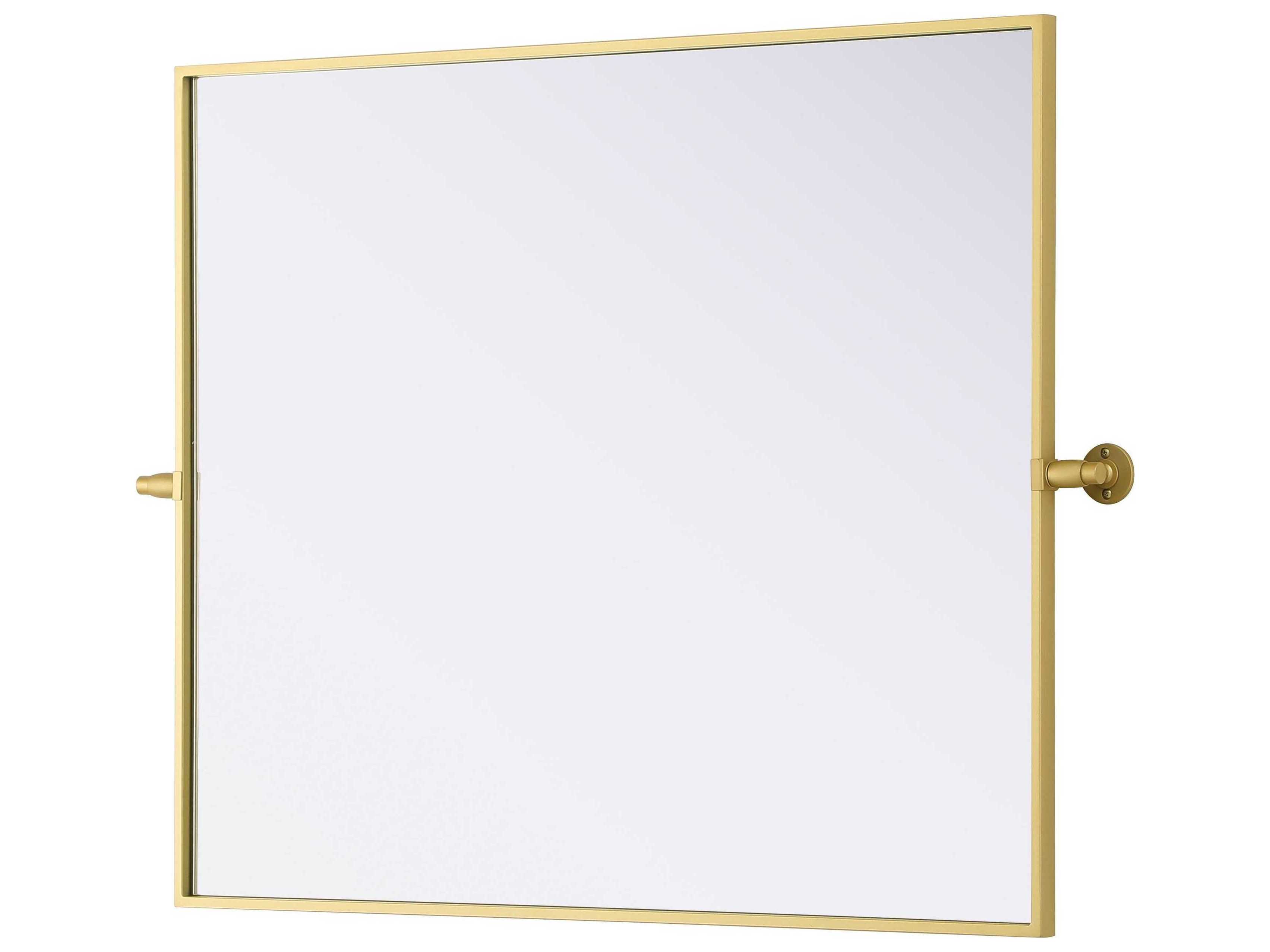 Elegant Lighting Amoura Brass Rectangular Wall Mirror