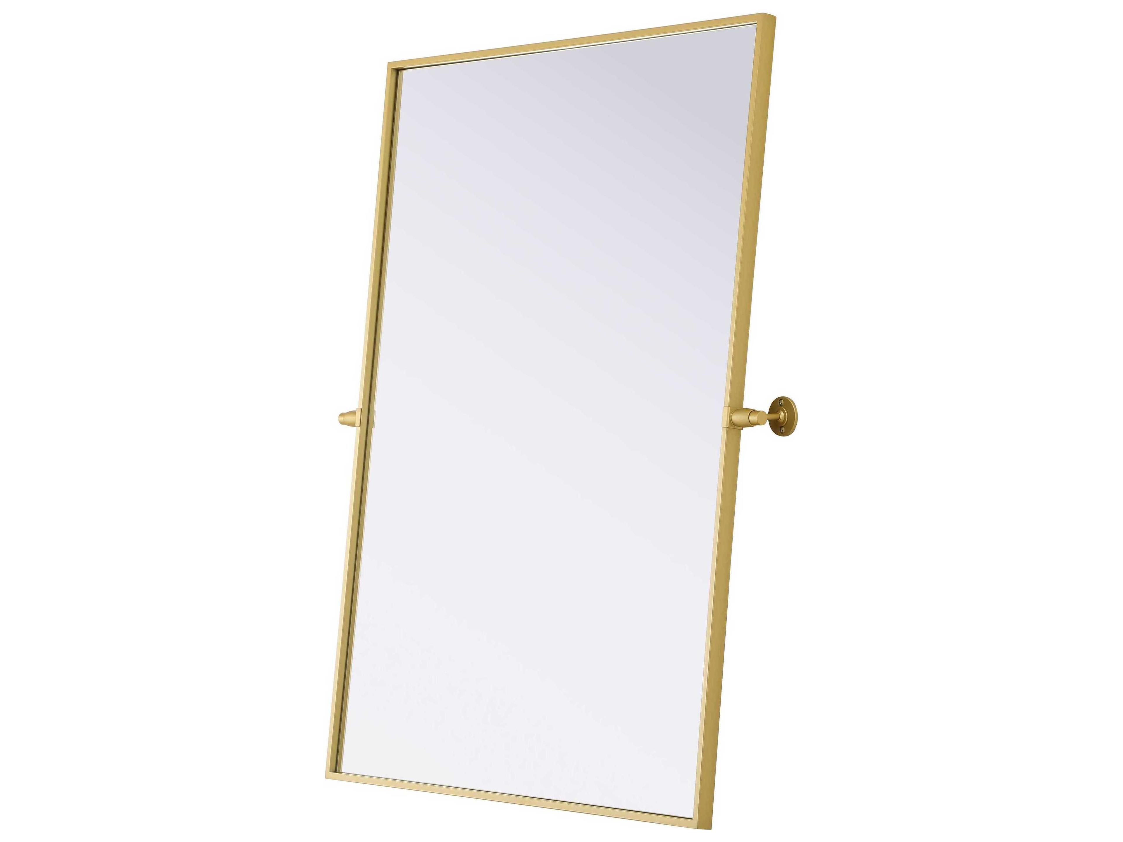 Elegant Lighting Amoura Brass Rectangular Wall Mirror
