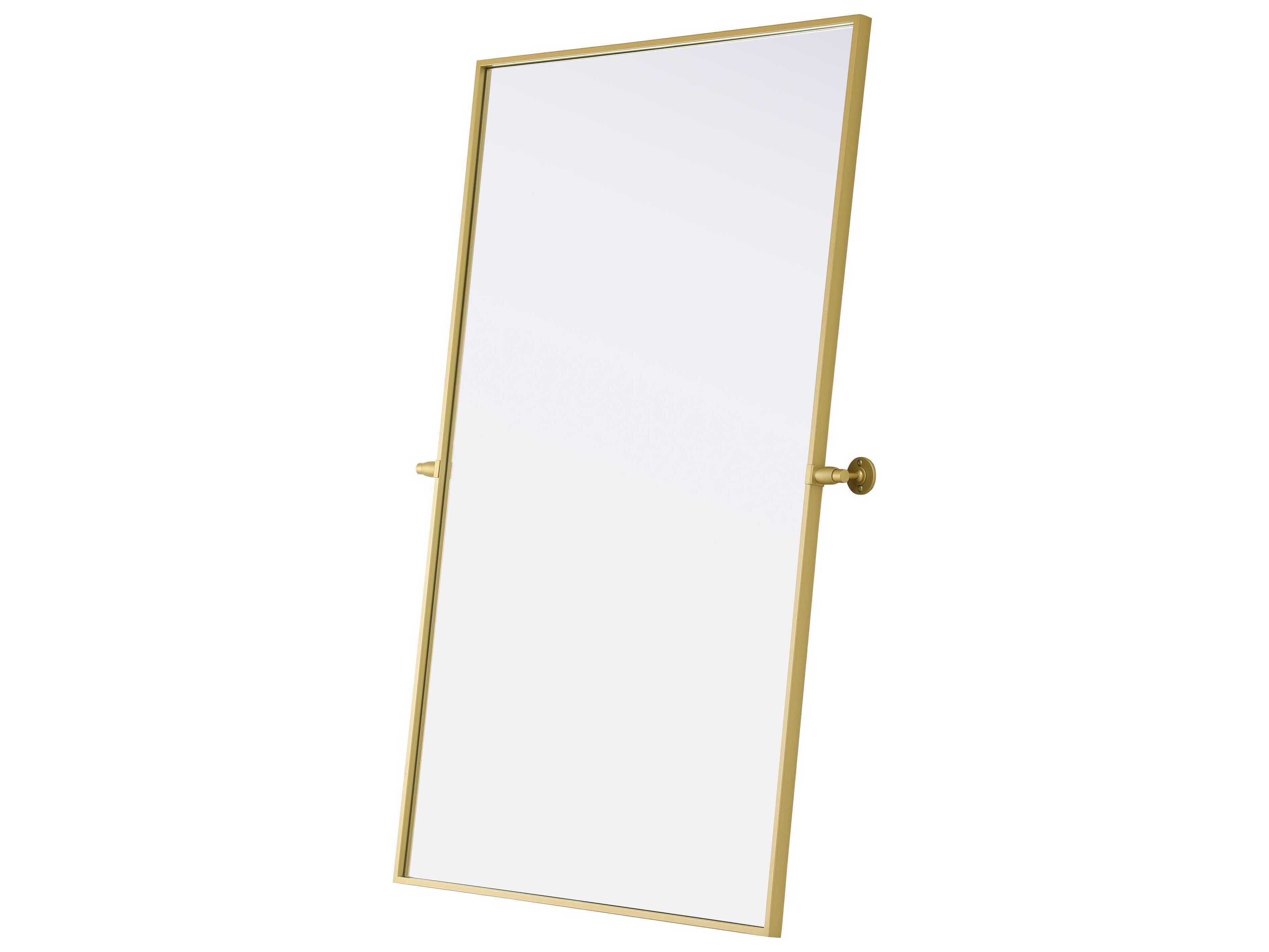 Elegant Lighting Amoura Brass Rectangular Wall Mirror