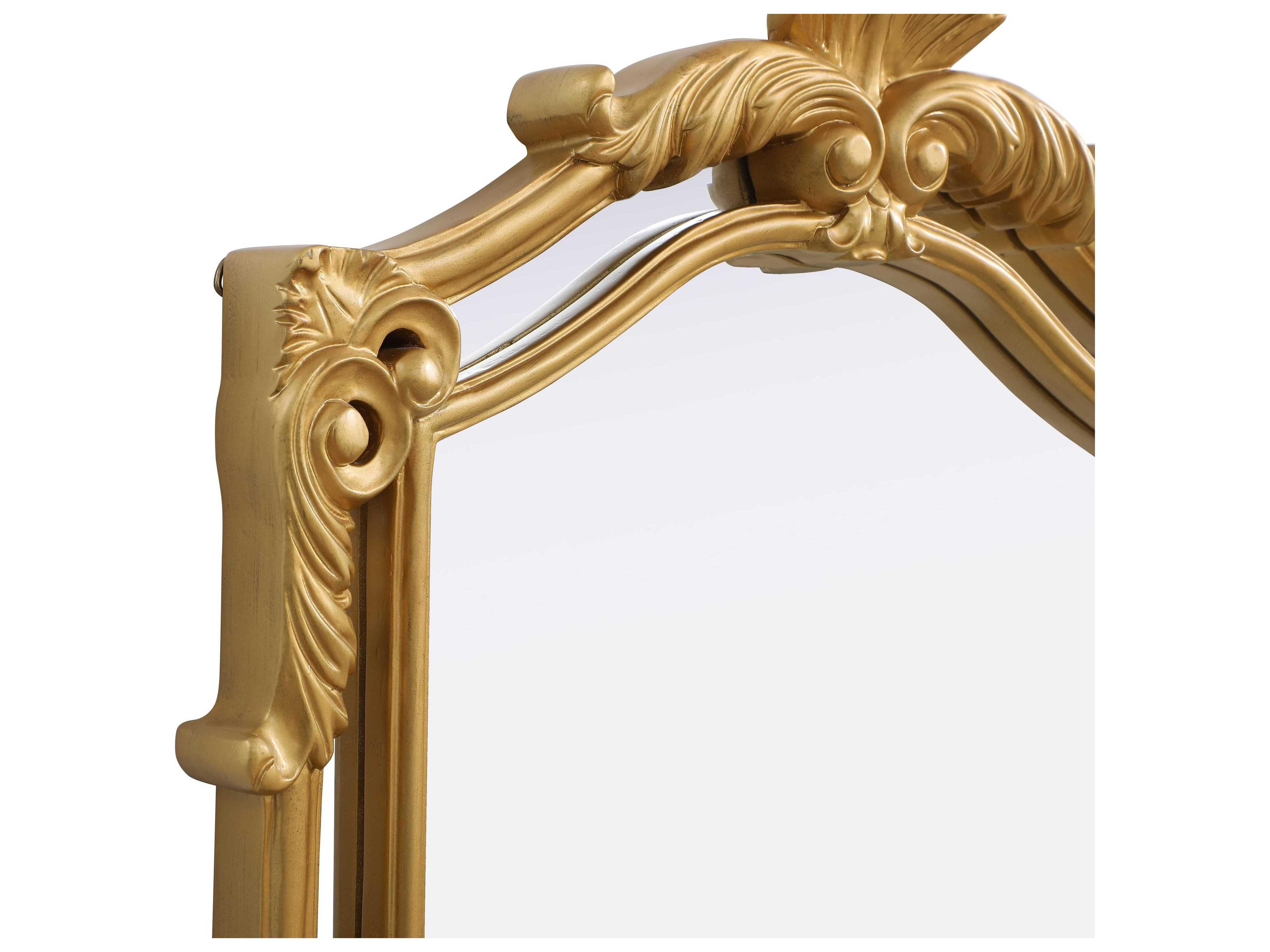 Elegant Lighting Madeline Distressed Gold Leaf Wall Mirror