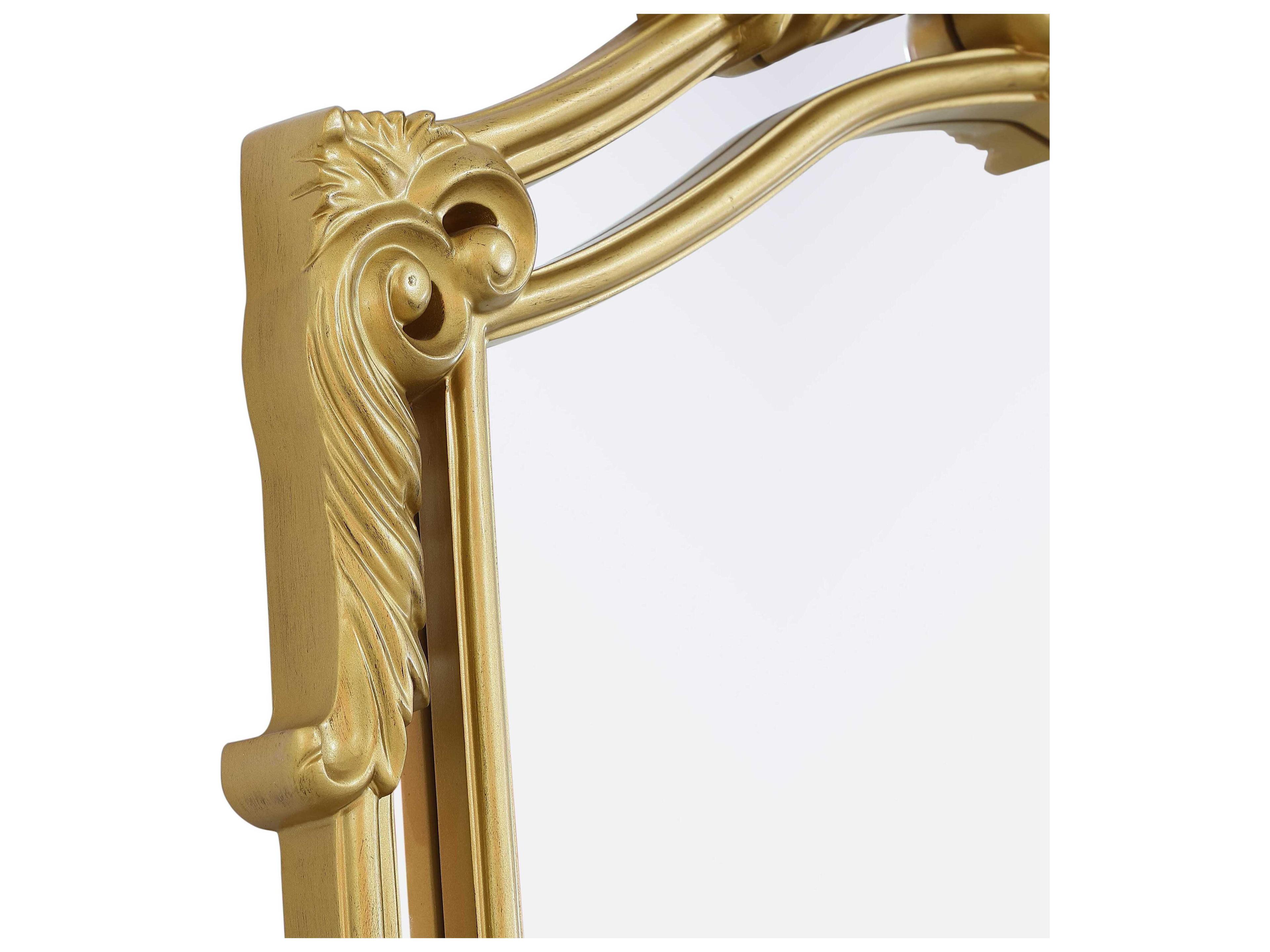 Elegant Lighting Madeline Distressed Gold Leaf Wall Mirror
