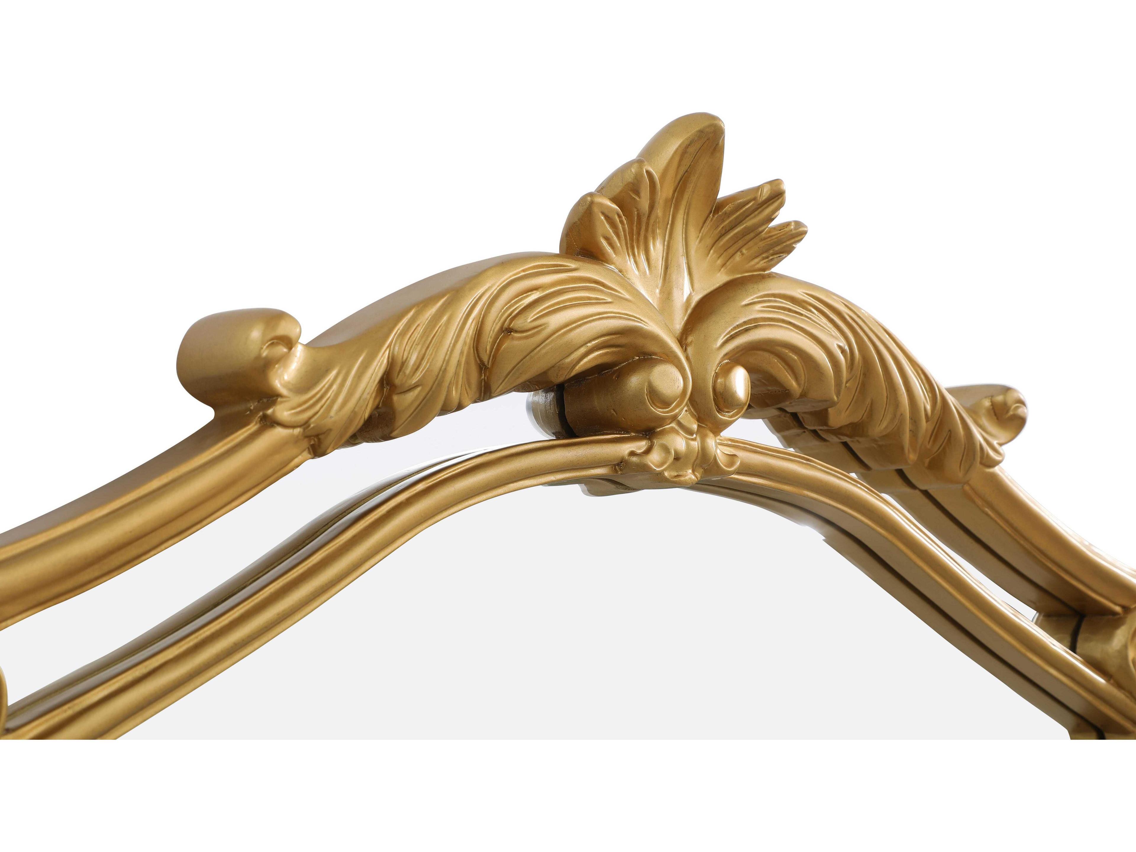 Elegant Lighting Madeline Distressed Gold Leaf Floor Mirror