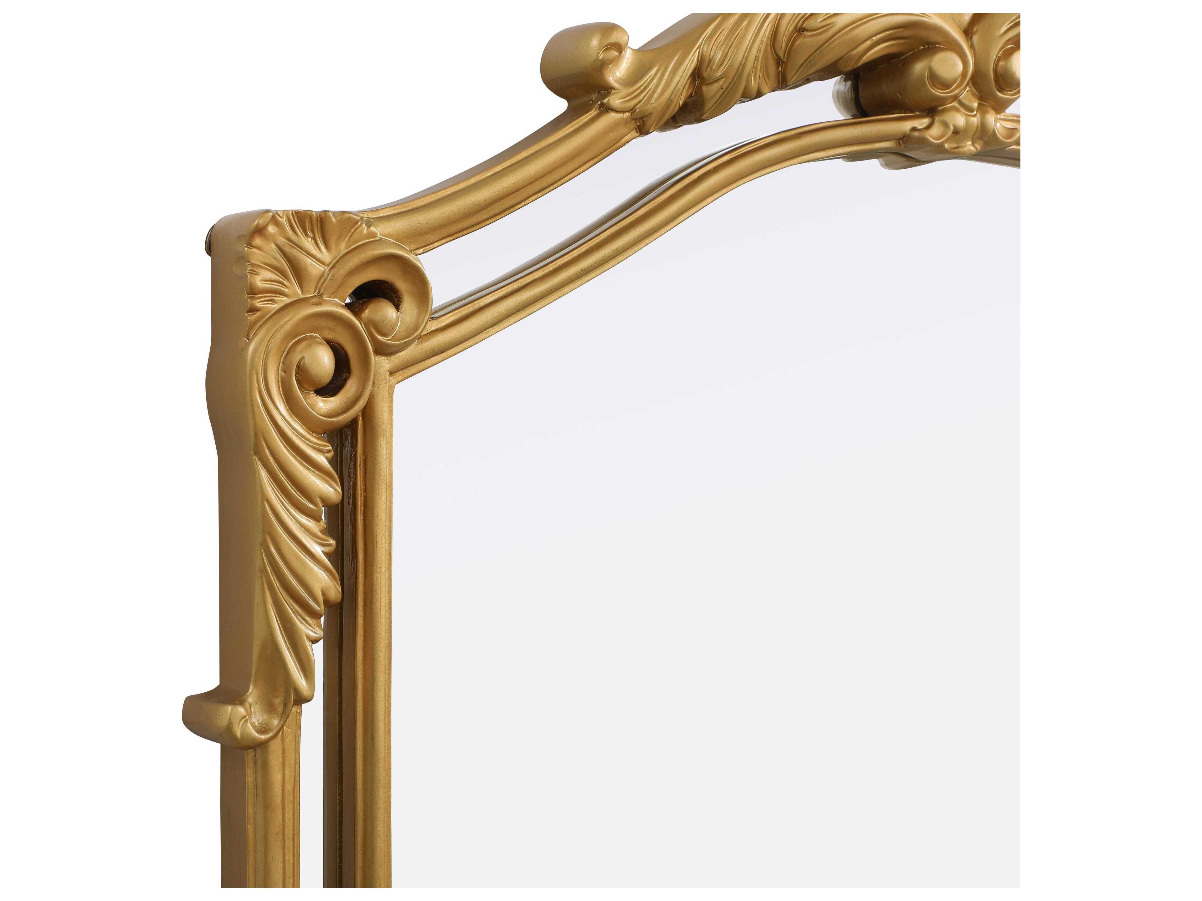 Elegant Lighting Madeline Distressed Gold Leaf Floor Mirror